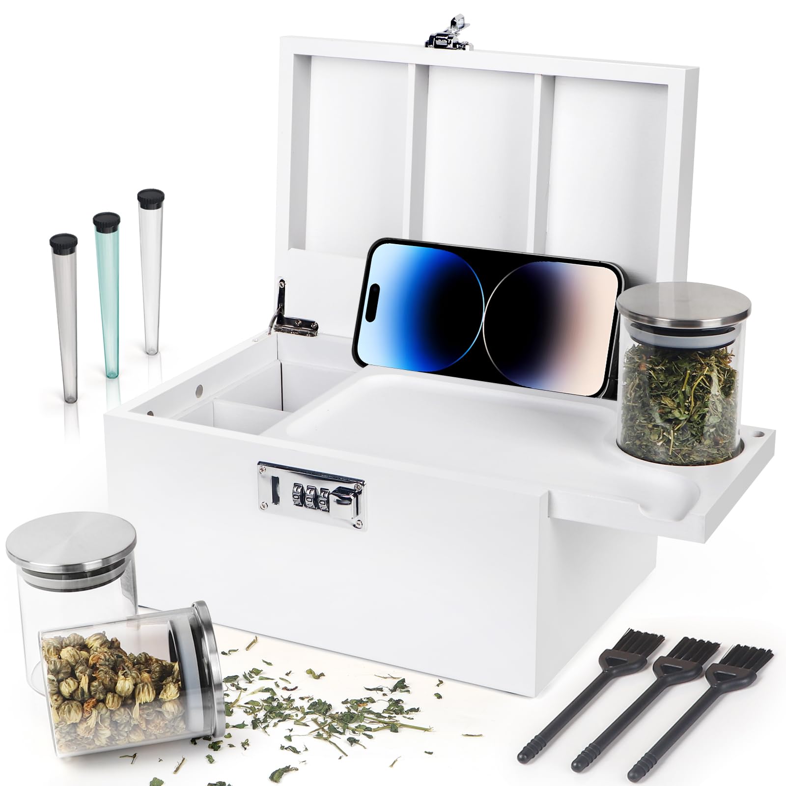 Amazon.com: Large White Bamboo Box with Combination Lock