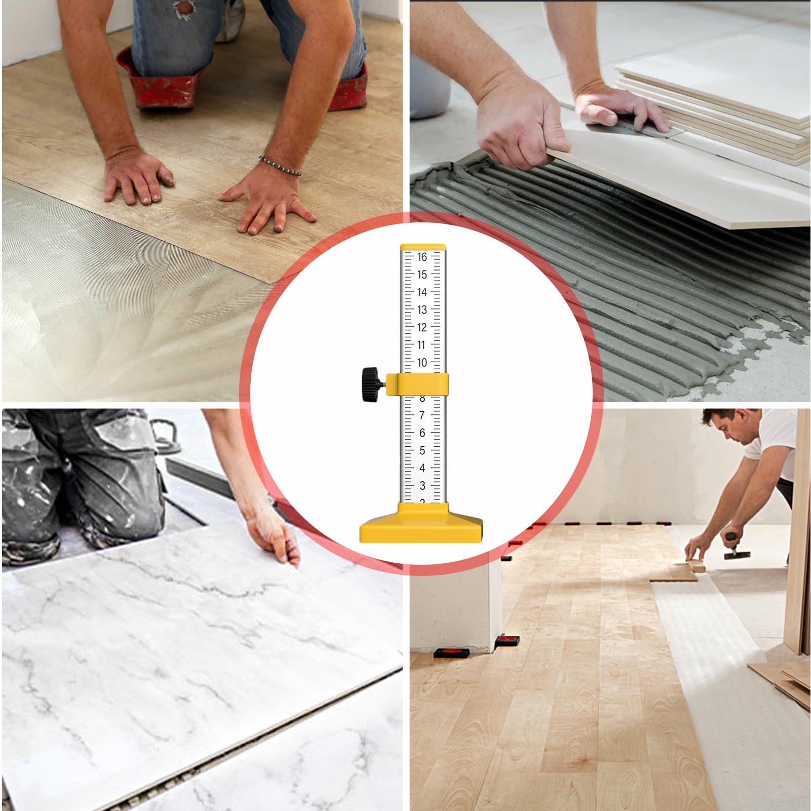 Regla Genérica Para La Colocación De Baldosas En Albañilería, Regla De Marcado De Precisión De Altura Igual Con Escala Graduada, Reglas De Nivelación Horizontal Para Suelos De Baldosas Cerámicas