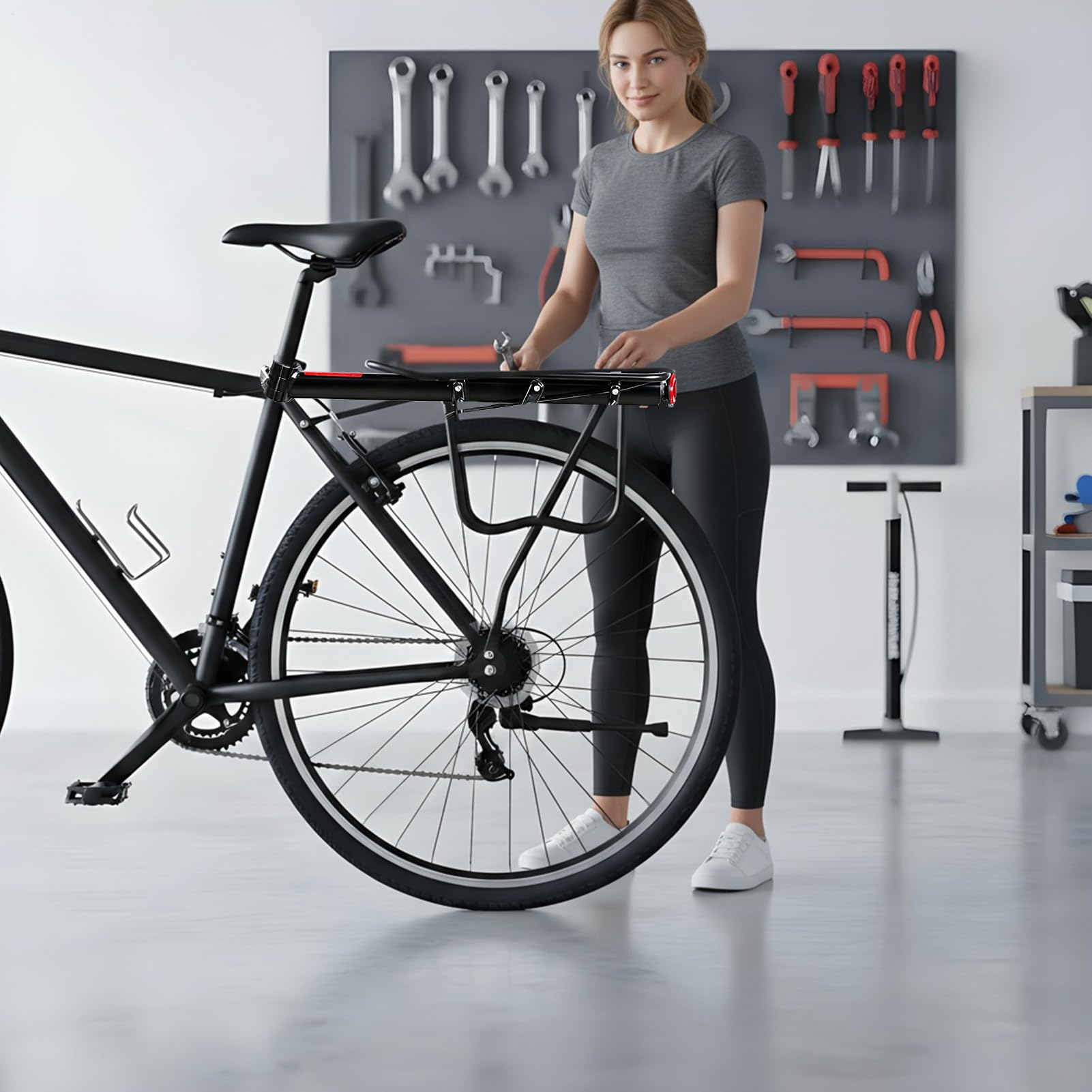 Bagażnik rowerowy | wysuwany szybkozamykacz z narzędziami, tylny bagażnik rowerowy – do jazdy na rowerze, do jazdy na rowerze, dojazdów do ładunków, akcesoria outdoorowe dla mężczyzn