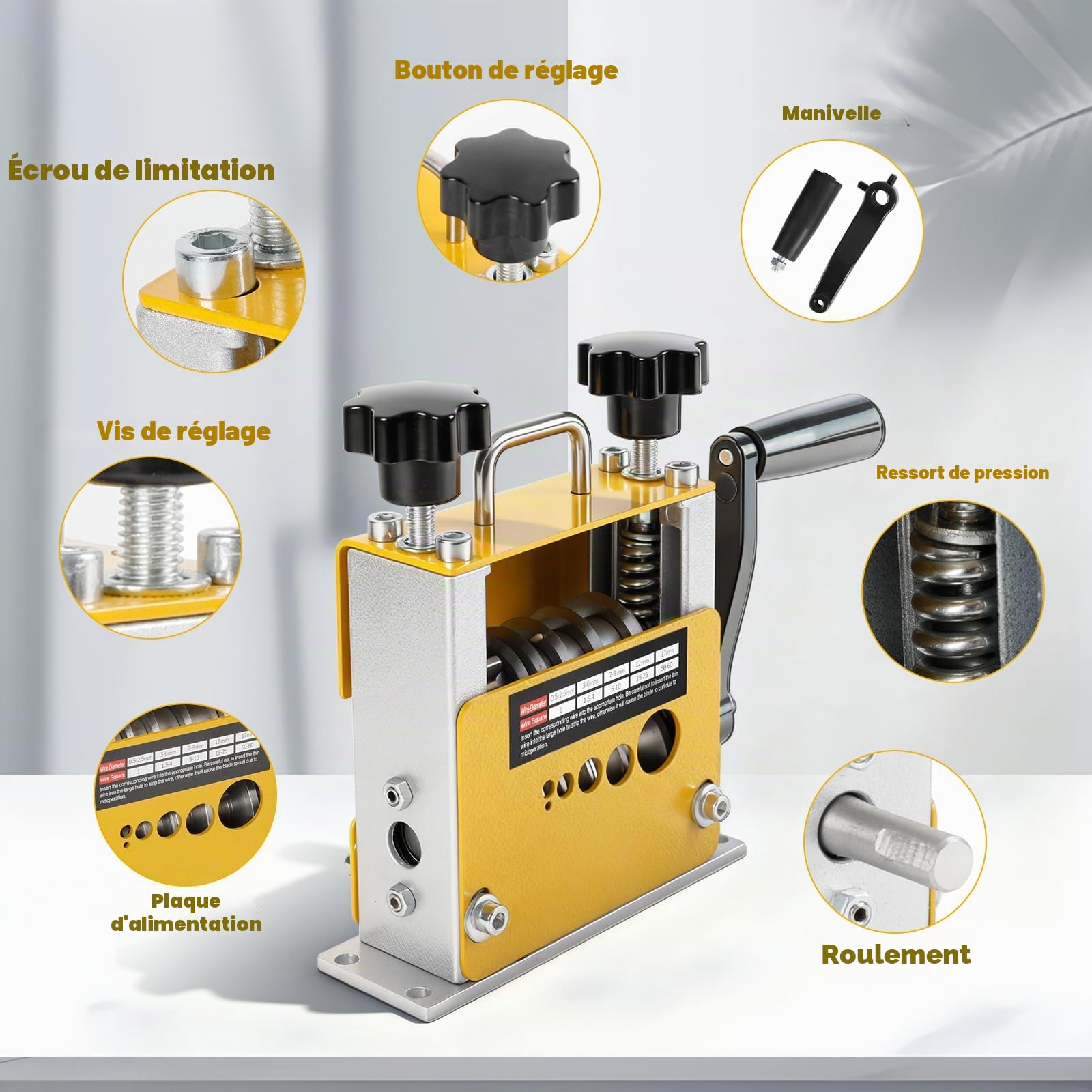 Dénudor de câbles 2 en 1 Machine manuelle avec perceuse électrique Dénudeur de câbles avec 2 lames pour câbles de 1-17 mm, outil électrique de dénudage de câbles en cuivre pour recyclage de câbles