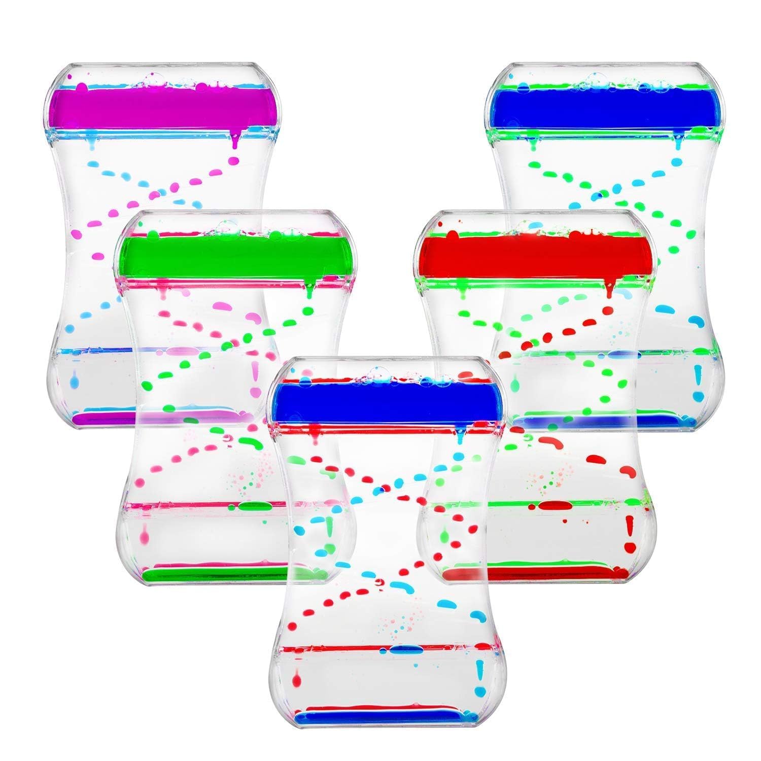 SILENCIO Liquid Motion Bubbler Ladder Liquid Timer Executive Desk Toys for Relaxation Kids Teenager Adults Oil Hourglass Pink Green Acrylic Desktop Decorations Stress Relief Liquid(Pack of 1) (B0CZ3M5GPX) Amazon Price History, Amazon Price Tracker