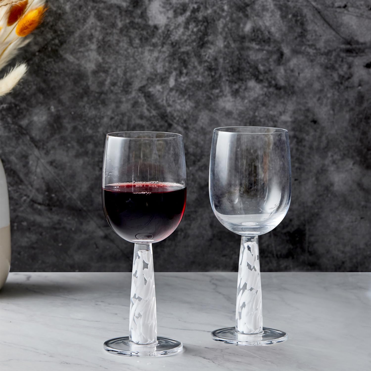 Björn Handmade Wine Glasses Perfect for Wine, Water, or Beverages - 13.5 oz - Clear - Set of 2 Elegant Wine Glasses
