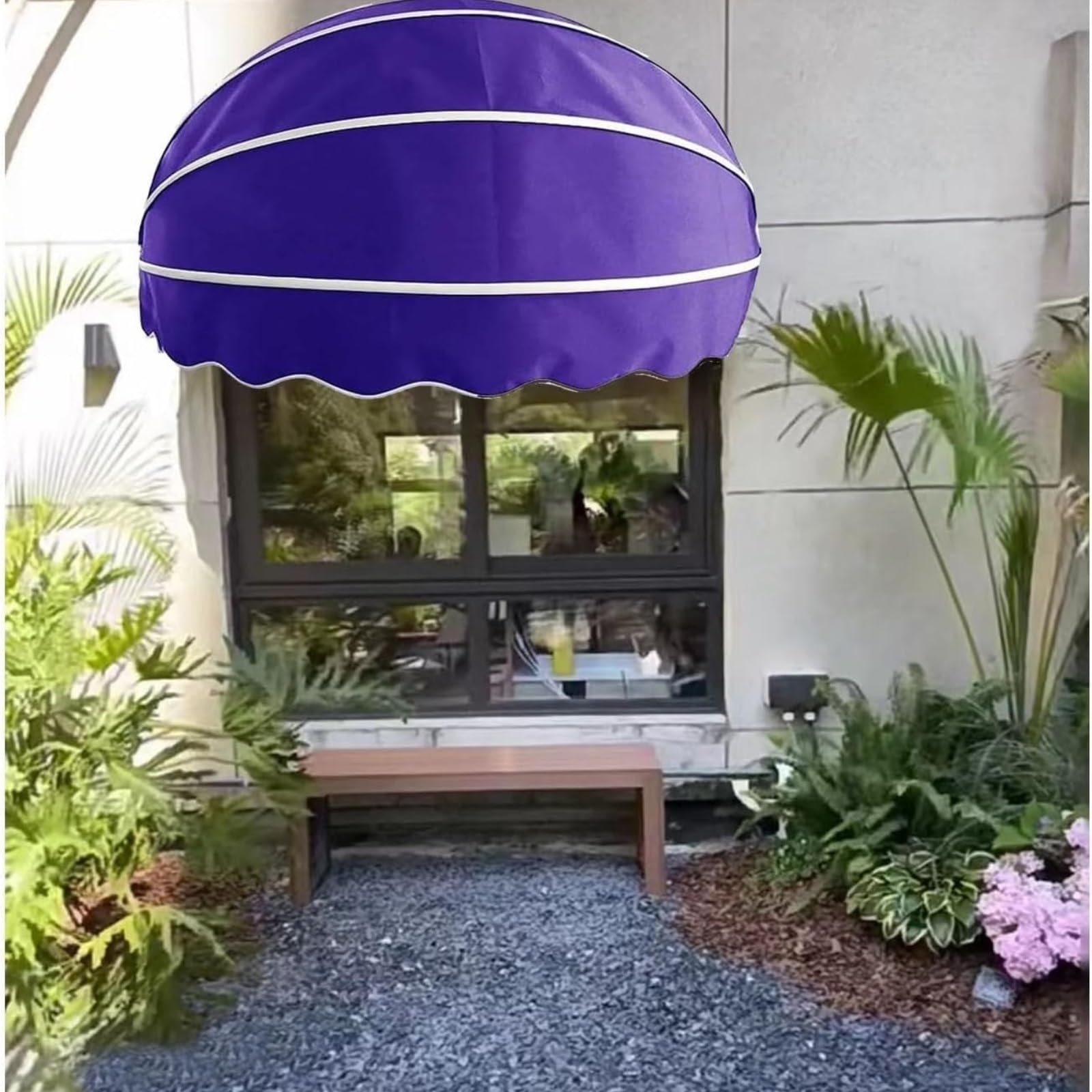 auvent Auvent à dôme rétractable 60 cm, Pare-Soleil Pliable en Polyester avec Cadre for la Maison et Les Affaires – Protection UV
