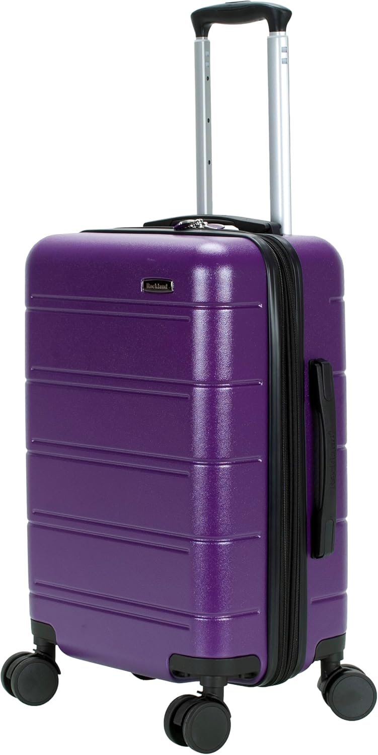 Rockland Tahoe Hardside 20" Expandable Spinner Wheel Carry-on, Purple
