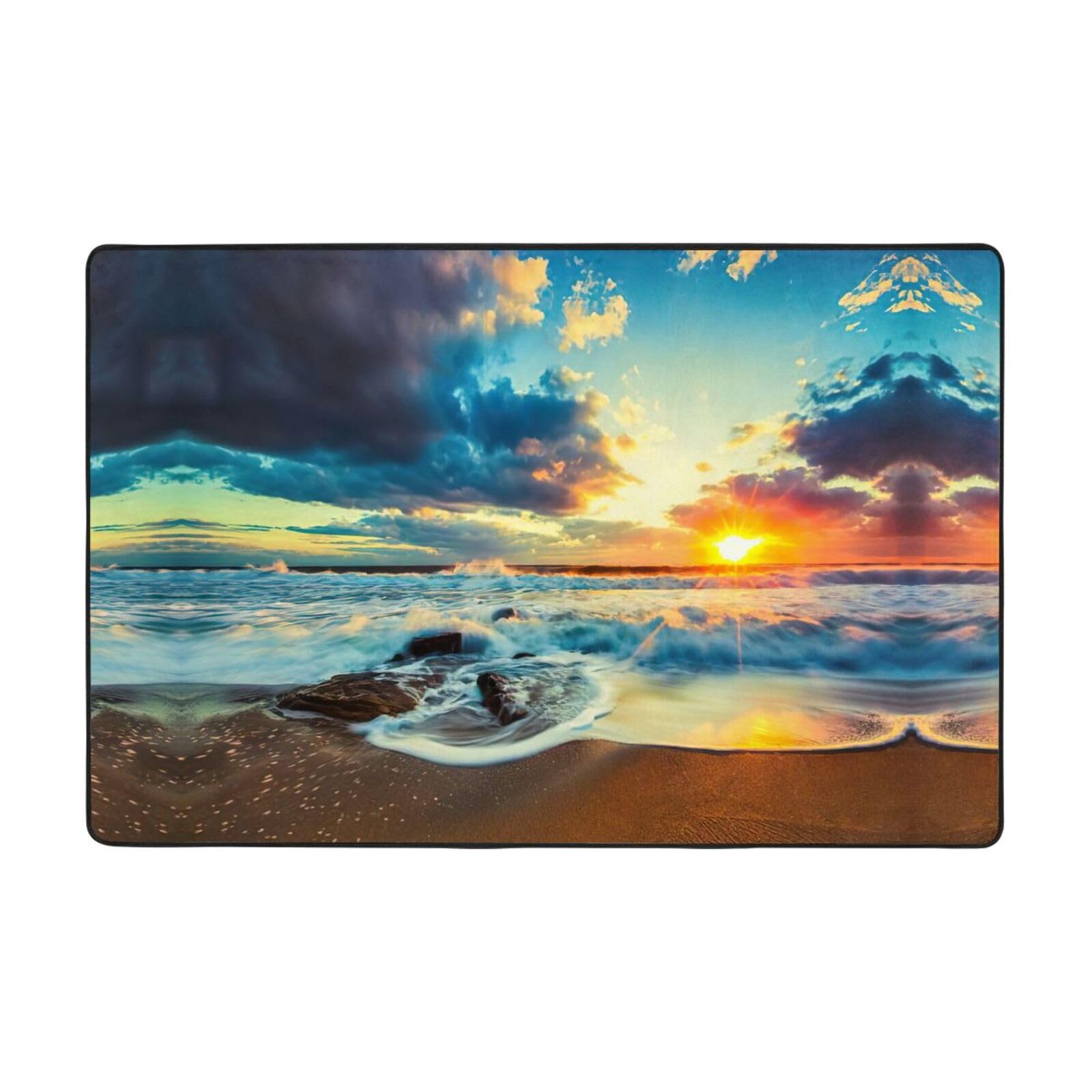 Tapis de cuisine et salle de bain EdWal doux motif coucher de soleil pour maison