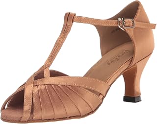 Very Fine Women's Gabriella 2.5" Satin Latin Ballroom Dance Shoes - Salsa Bachata Swing Suede Sole Arch Support Comfort