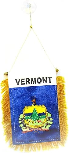 Wholesale lot 12 State of Vermont Mini Flag 4"x6" Window Banner w suction cup Vivid Color Wall House Indoor Outdoor Banner Decoration TR20508FL3x5