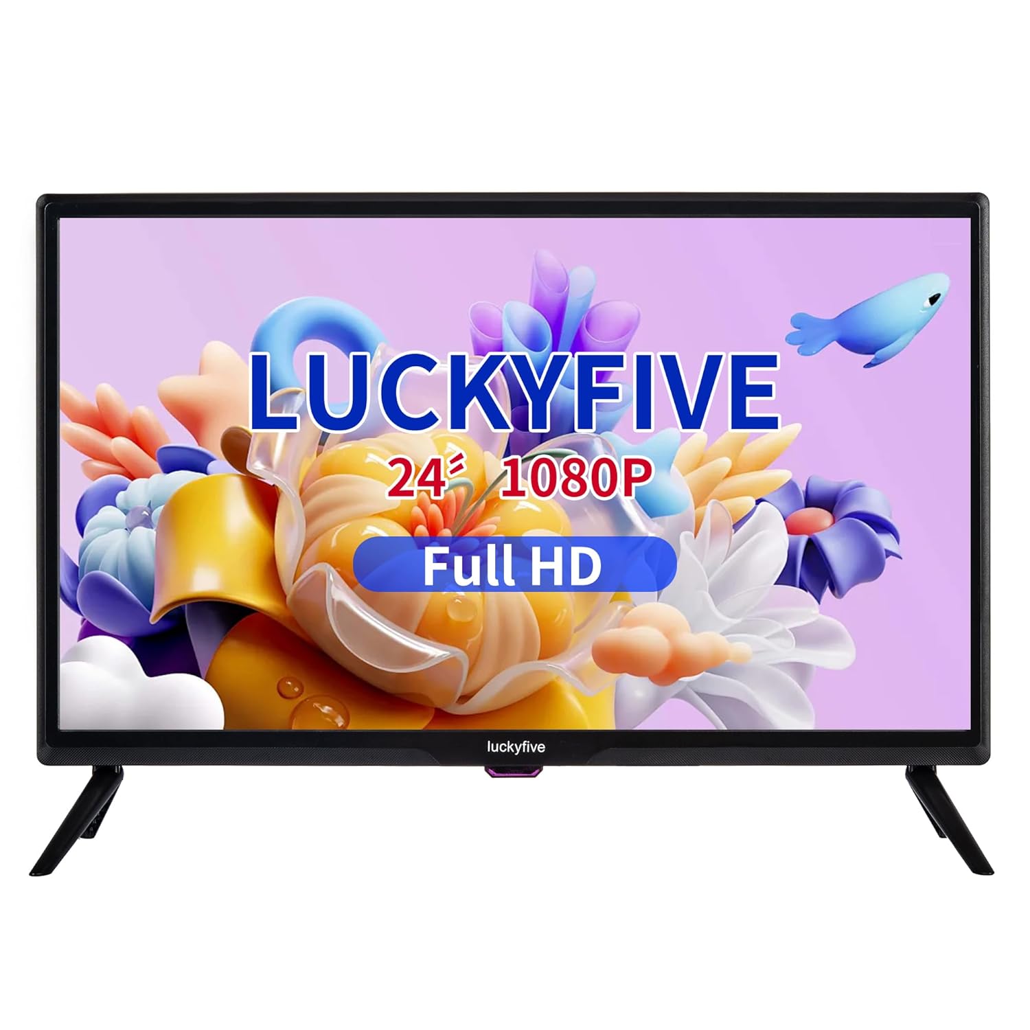 luckyfive 24-Inch Full HD 1080p Smart TV with Wi-Fi Bluetooth Connectivity Android TV Google Play Store LED Flat