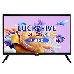 luckyfive 24-Inch Full HD 1080p Smart TV with Wi-Fi Bluetooth Connectivity Android TV Google Play Store LED Flat