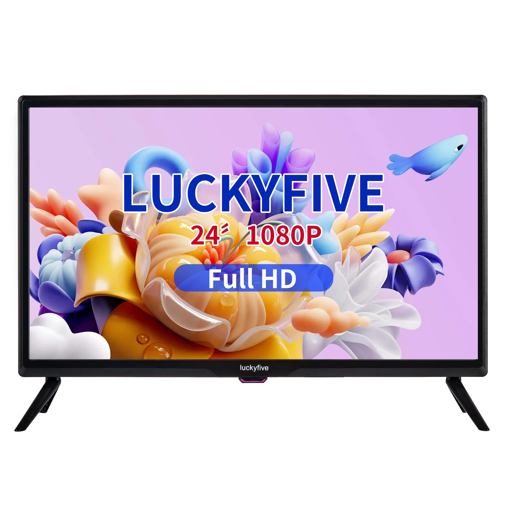 luckyfive 24-Inch Full HD 1080p Smart TV with Wi-Fi Bluetooth Connectivity Android TV Google Play Store LED Flat