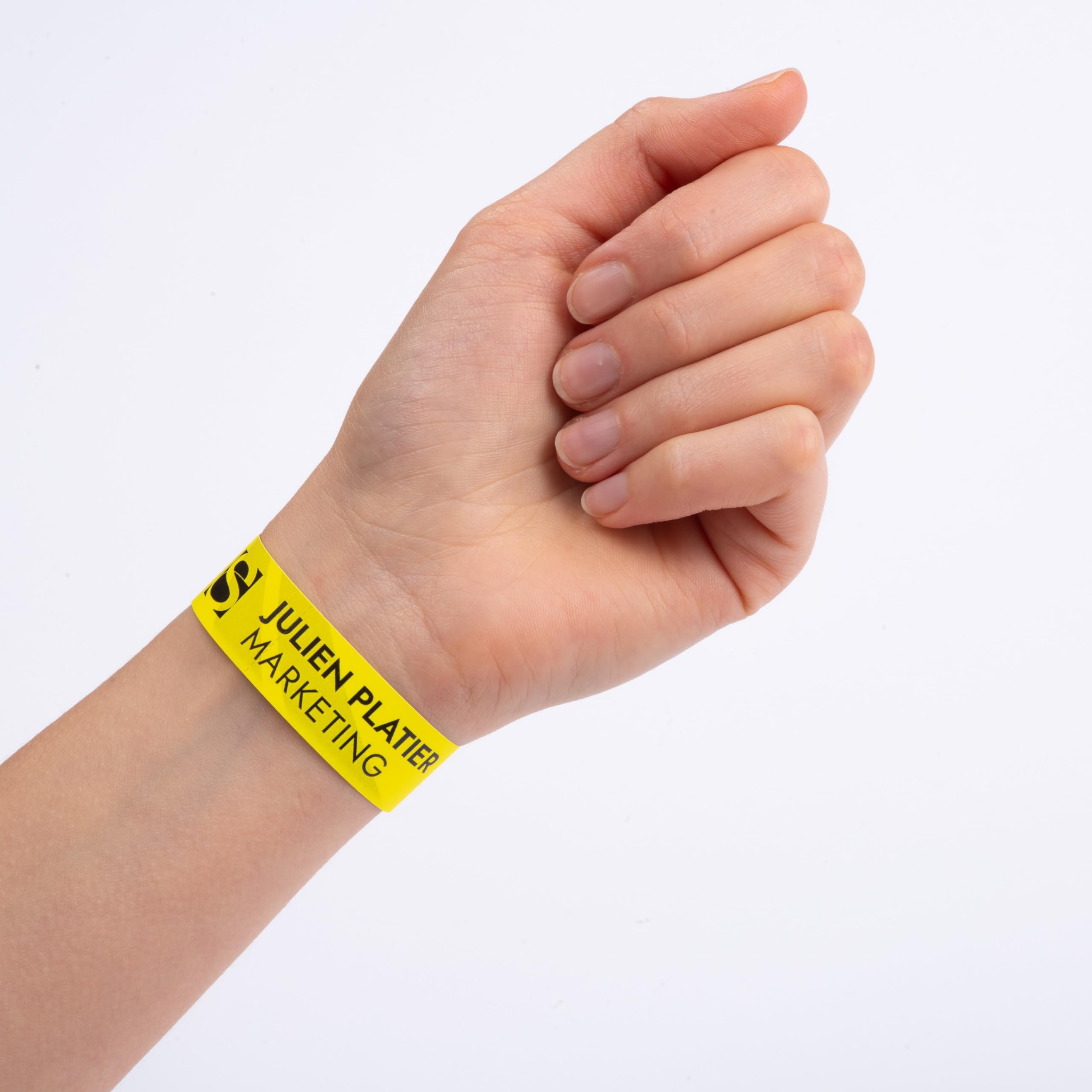 50 bracelets d'identification imprimables laser - 265 x 18 mm - Jaune
