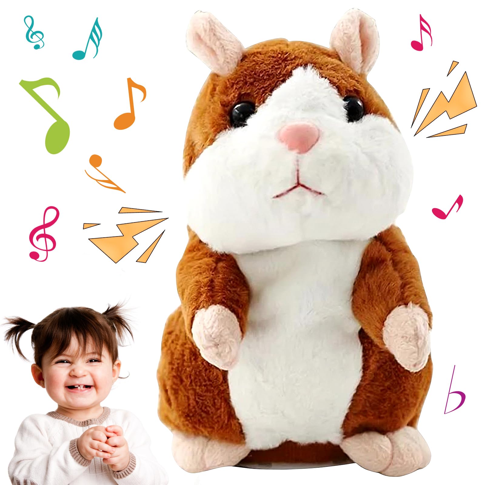 JOKILY Hámster parlante, hámster que habla, juguete de peluche para hámster, juguetes de peluche para niños, juguetes de peluche para niños, regalo de cumpleaños infantil