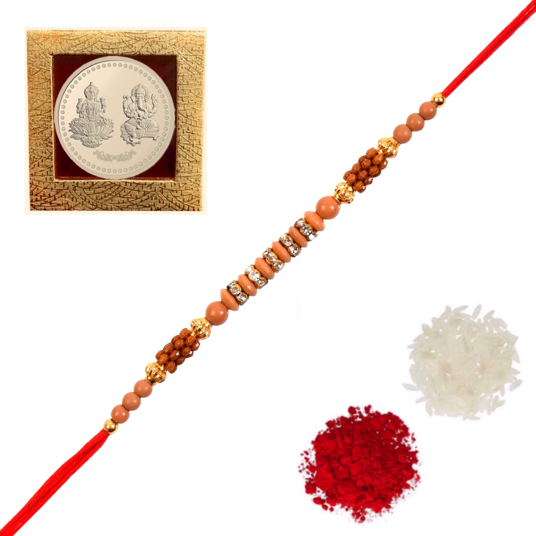 Amba HandicraftSet of 1 Rakhi For Brother With Card Assorted Traditional Design For Raksha Bandhan Designer Rakhi Thread for Bhaiya Rakhi Bracelet