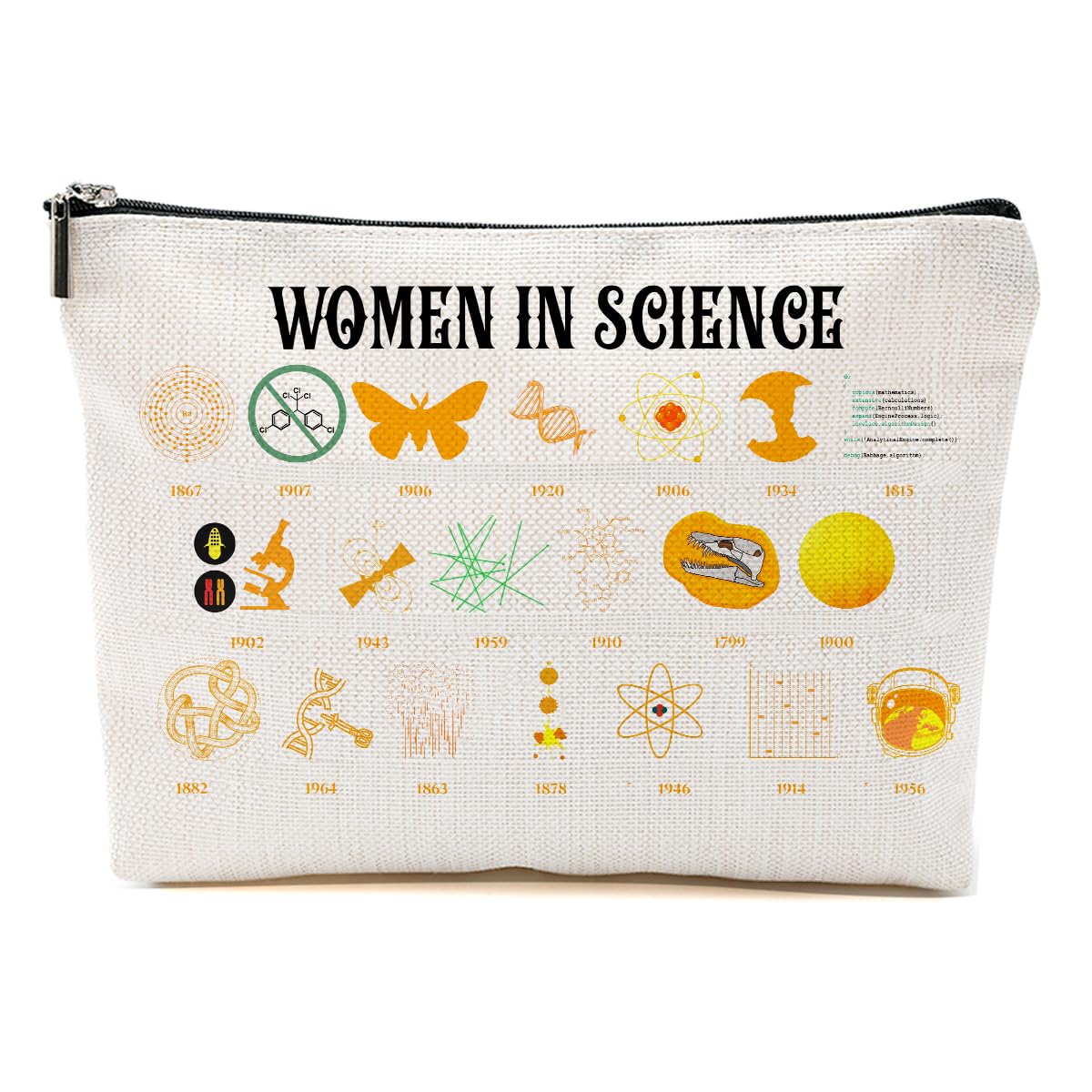 MQBMQB Science Teacher Gifts Funny Makeup Bag Scientist Cosmetic Bag for Christmas Thanksgiving Birthday Science Friendship Teacher Appreciation Gifts