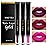 MAKI YIKA 3Pcs Matte Liquid Lipstick Set, Purple Plum Pink Lipstick Long Lasting Smudge Proof Non Transfer Lip Makeup (Purple+Plum+Pink)