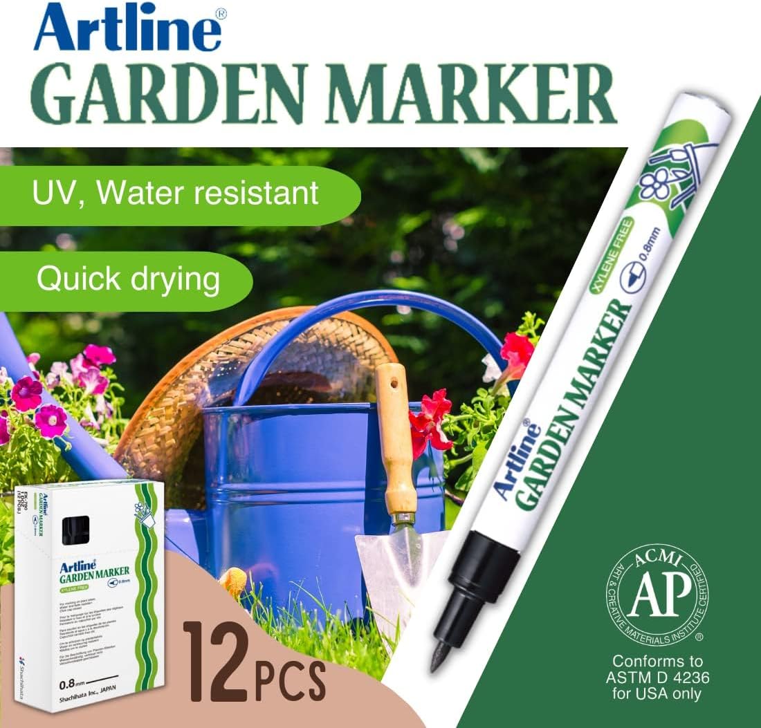Artline Garden Markers, Black 0.8mm image 2