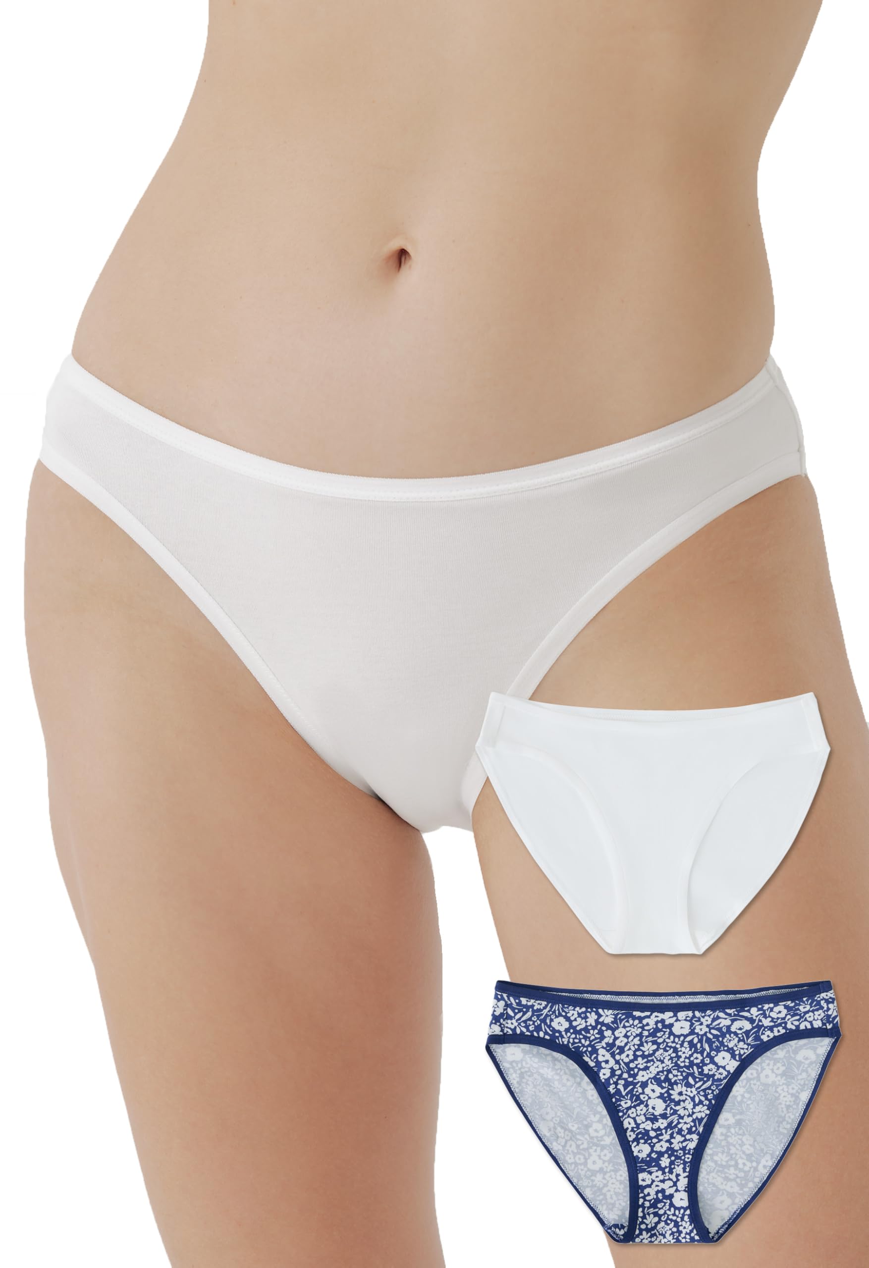 Pact Women's Organic Cotton Bikini Underwear, Classic Fit Panties with High Cut Leg