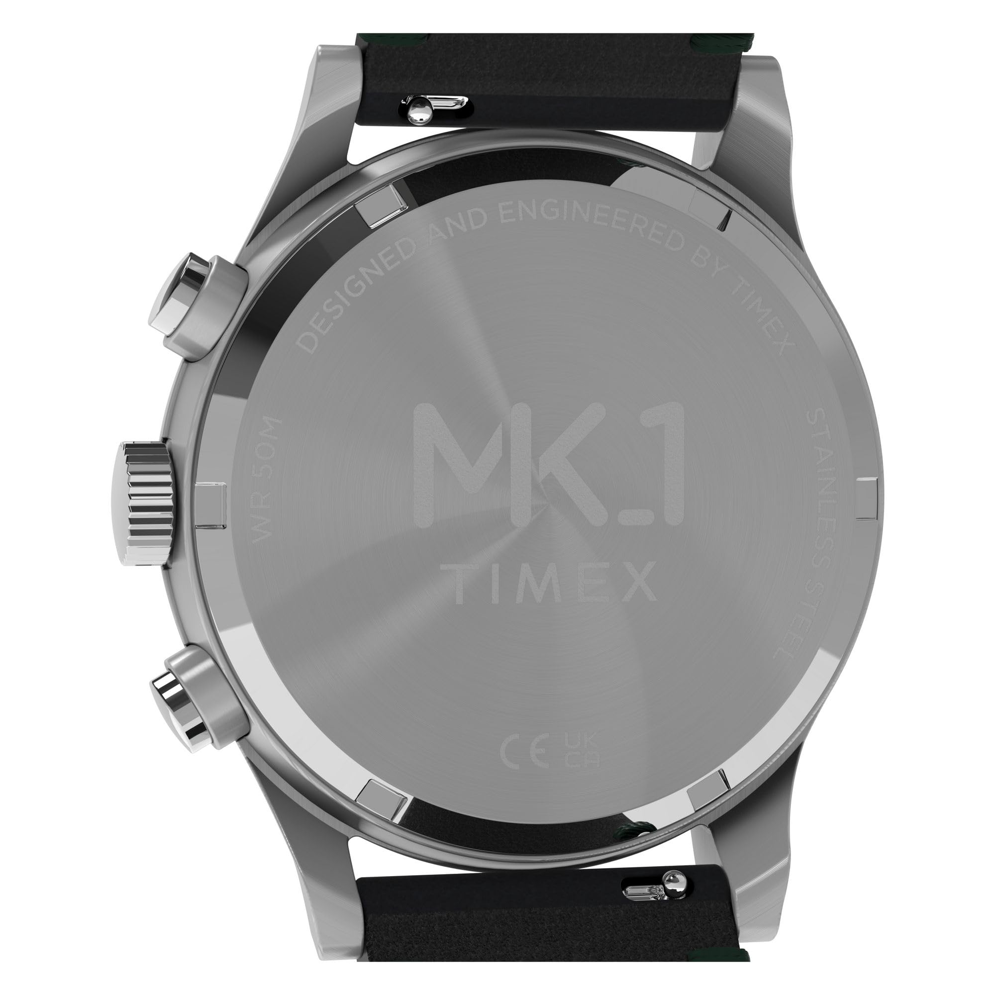 Timex Orologio da uomo MK1 cronografo 40 mm - cinturino nero quadrante verde cassa argentata