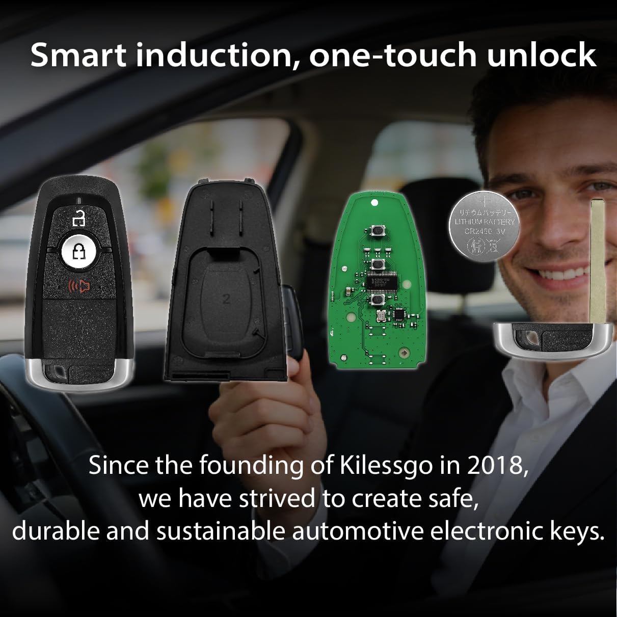 Fits for Ford Ecosport Bronco Explorer Edge Escape 2019 2020 2021 2022 Key Fob M3N-A2C93142300 315MHz 3 Buttons