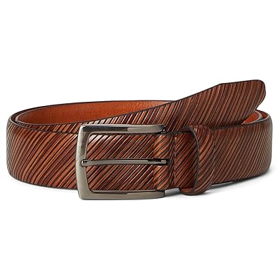 Johnston & Murphy Diagonal etched Belt Men