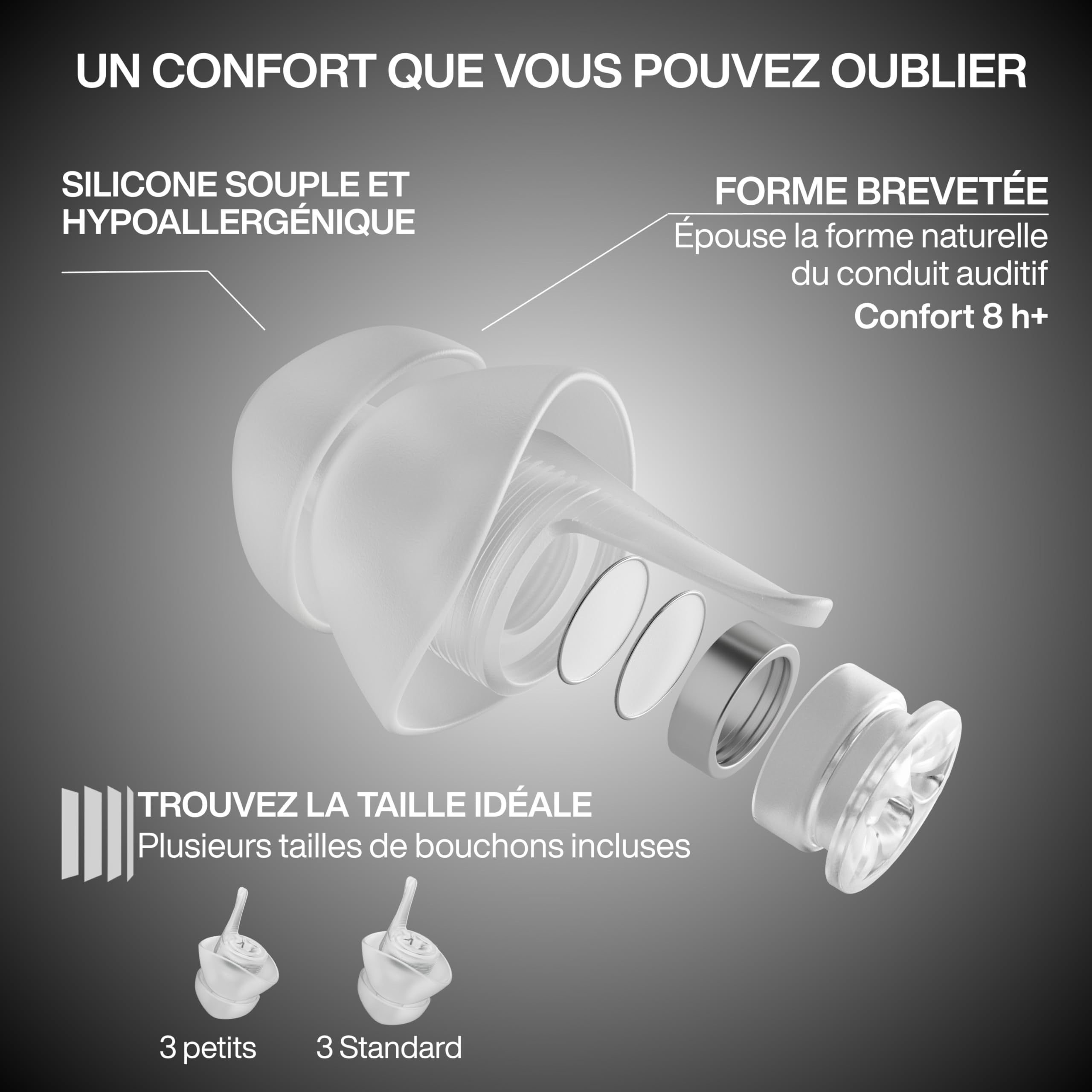 EarPeace Music PRO Protection Auditive Musicien - Bouchons d'Oreille Anti Bruit Haute Protection 20dB
