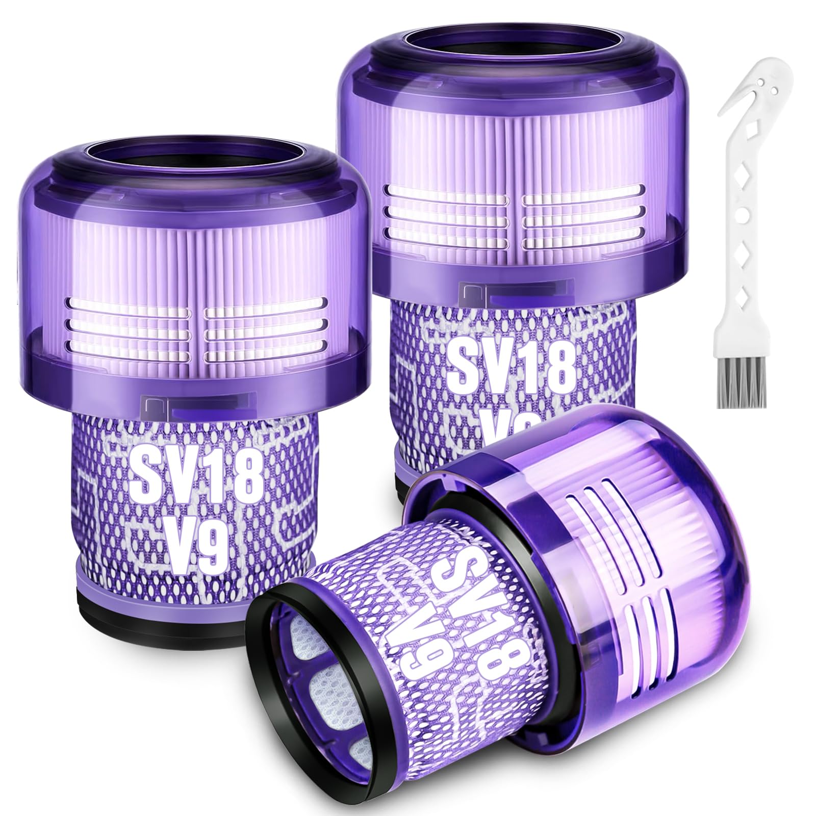 Paquete de 3 filtros SV18 de repuesto para aspiradora inalámbrica Dyson V10 Digital Slim / SV18, filtro lavable