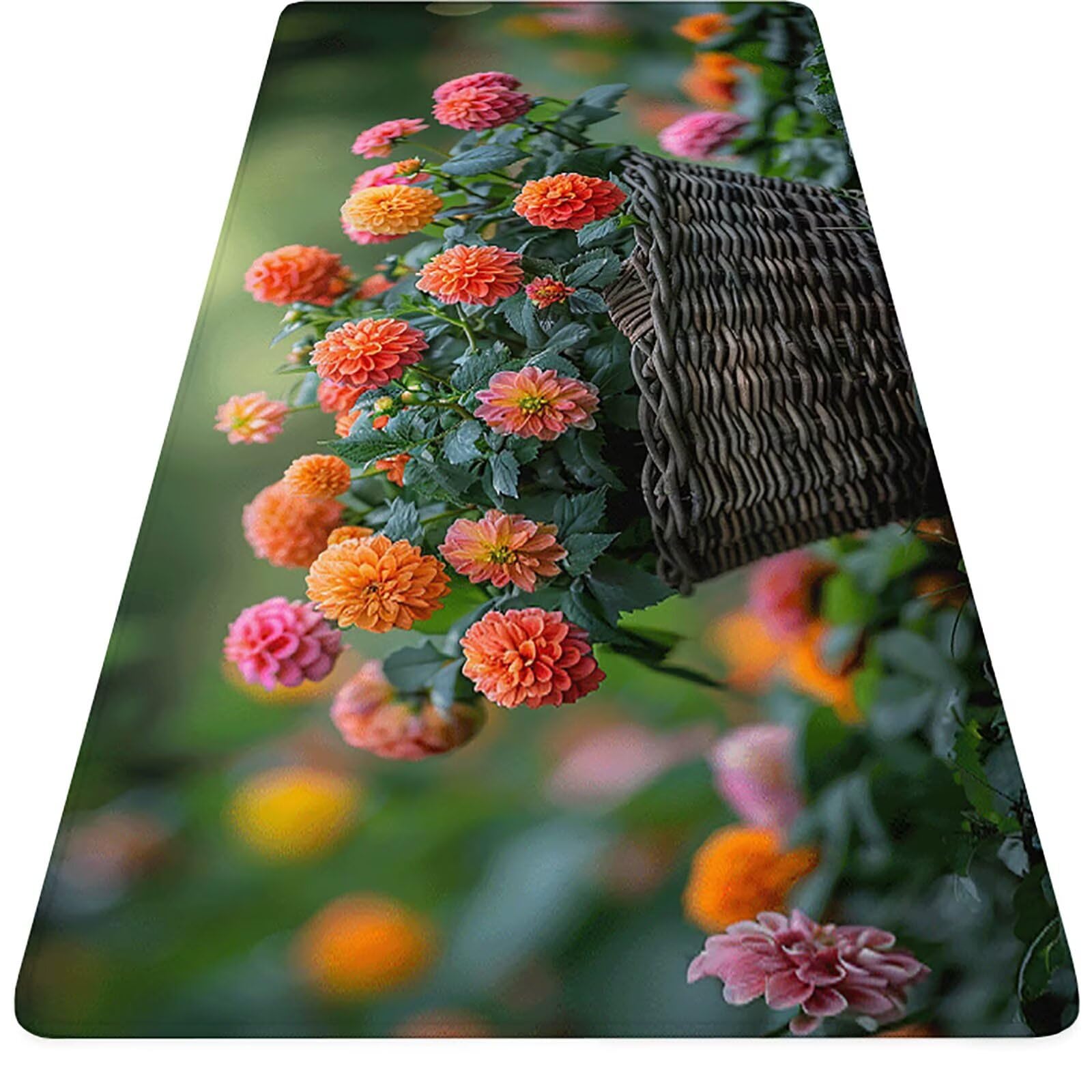 Podkładka pod mysz Flower XXL 1000 x 500 mm, spalona pomarańczowa podkładka pod mysz dla graczy z podstawą antypoślizgową, przeszyte krawędzie, wodoodporna podkładka pod mysz do gier, akcesoria