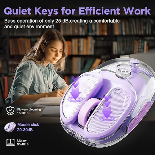 Miniatura 4 de Q9 Ratón inalámbrico portátil cargable de 2.4 GHzBluetooth de modo dual, 4 DPI ajustables, 4800 DPI ratón de seguimiento óptico con iluminación RGB,