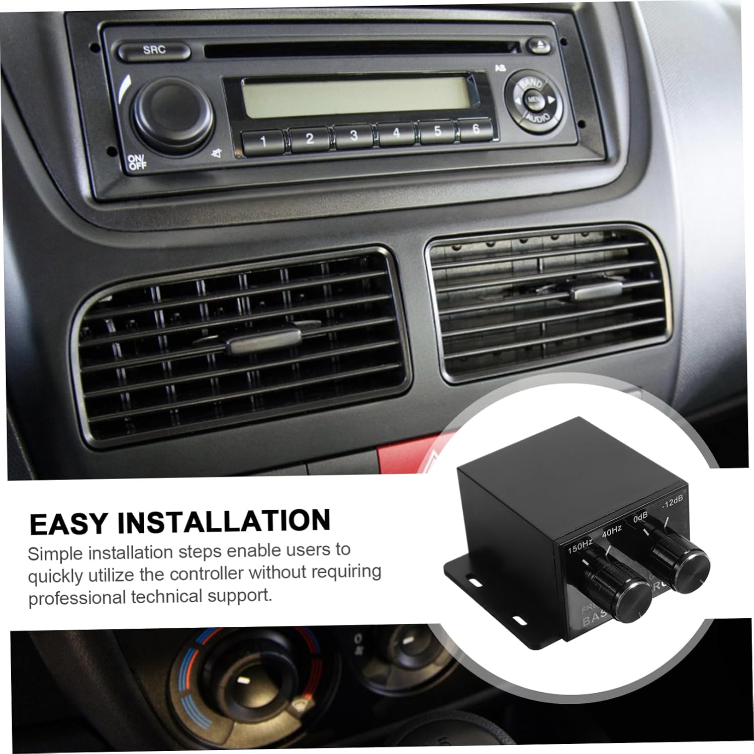 Car Audio Bass Knob for Universal Car Amplifier Level Controller Bass Tuning Machine