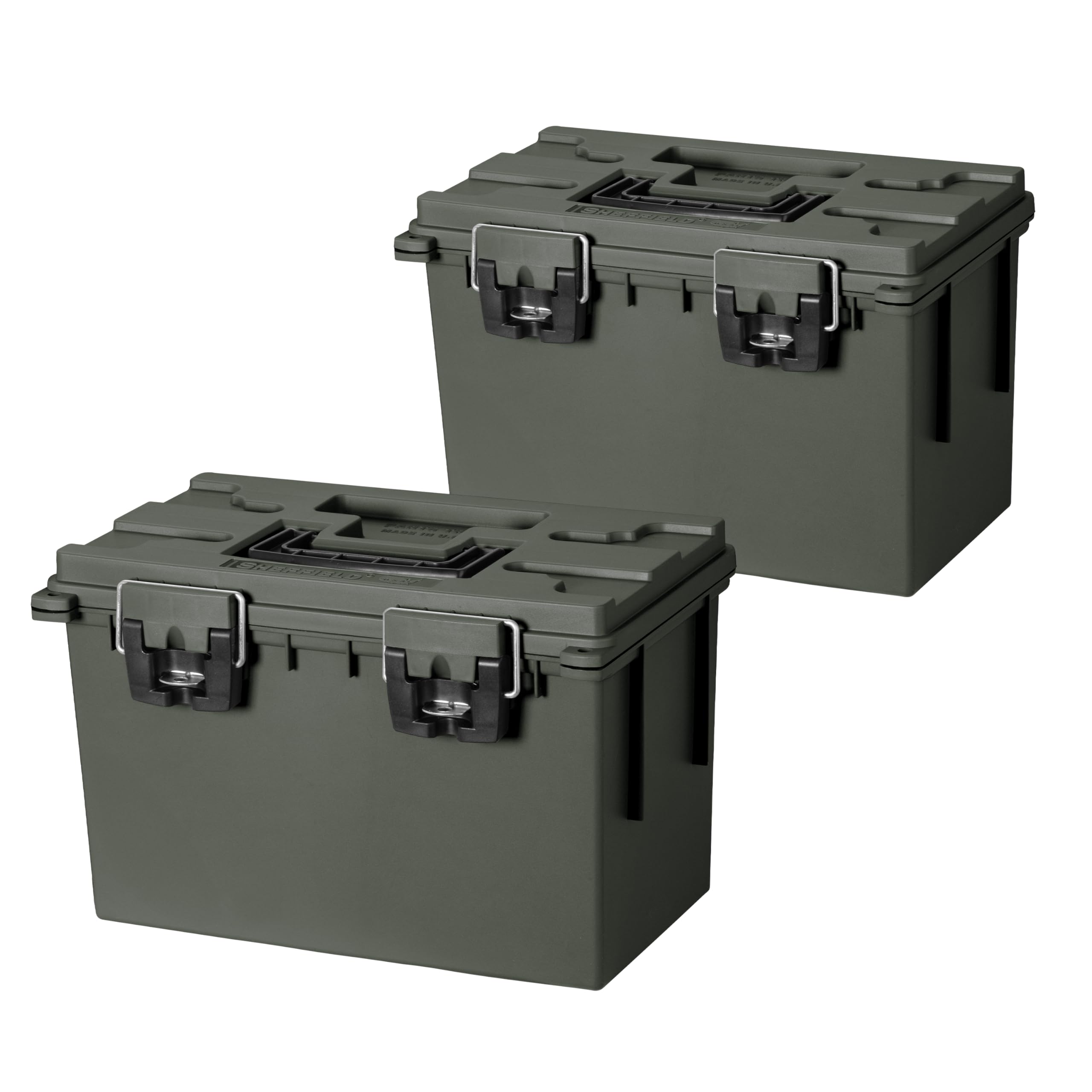 Sheffield XL Ammo Box Made in USA, Stackable Lockable Ammo Storage Box