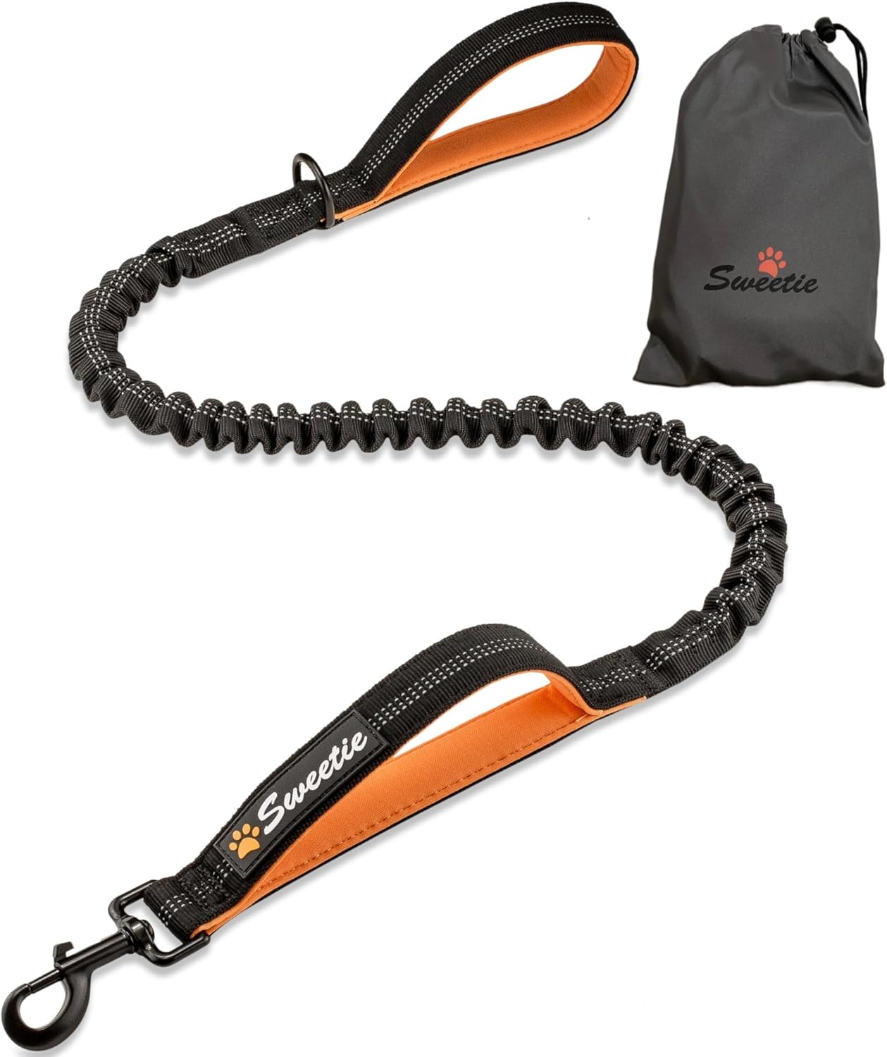 Sweetie Bungee Dog Lead – Shock Absorbing Leash that Softens Pulls & Stops – Neoprene Padded Loop & Traffic Handles for Extra Comfort – Reflective for Safer Night Walking Sweetie Bungee Dog Lead – Shock Absorbing Leash that Softens Pulls & Stops – Neoprene Padded Loop & Traffic Handles for Extra Comfort – Reflective for Safer Night Walking
