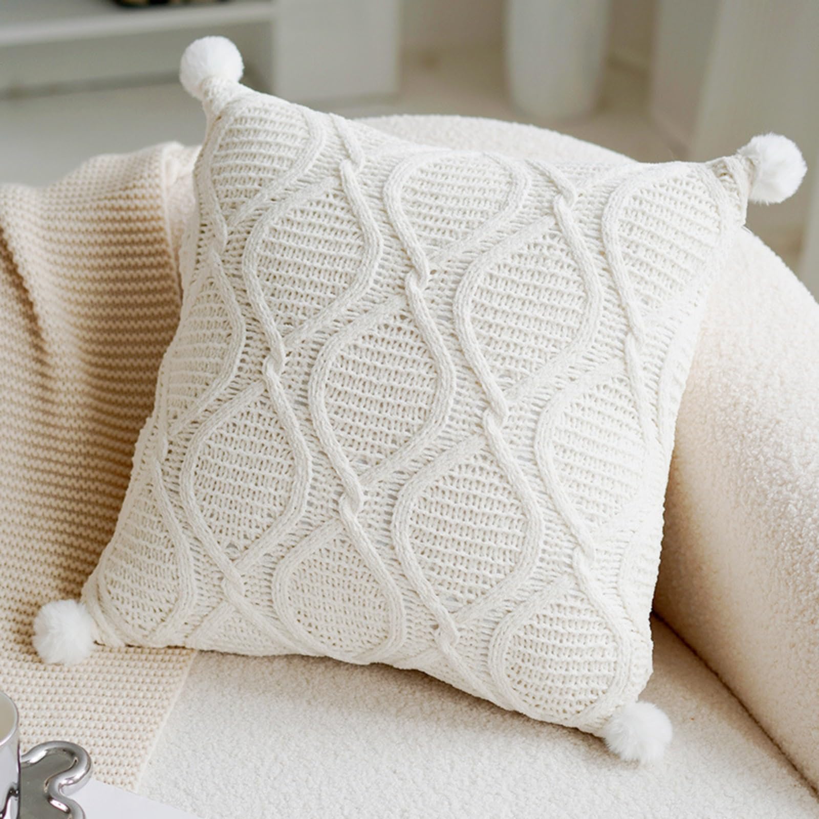 Housse de coussin tufté tulipe en broderie florale haut de gamme pour lit et chaise