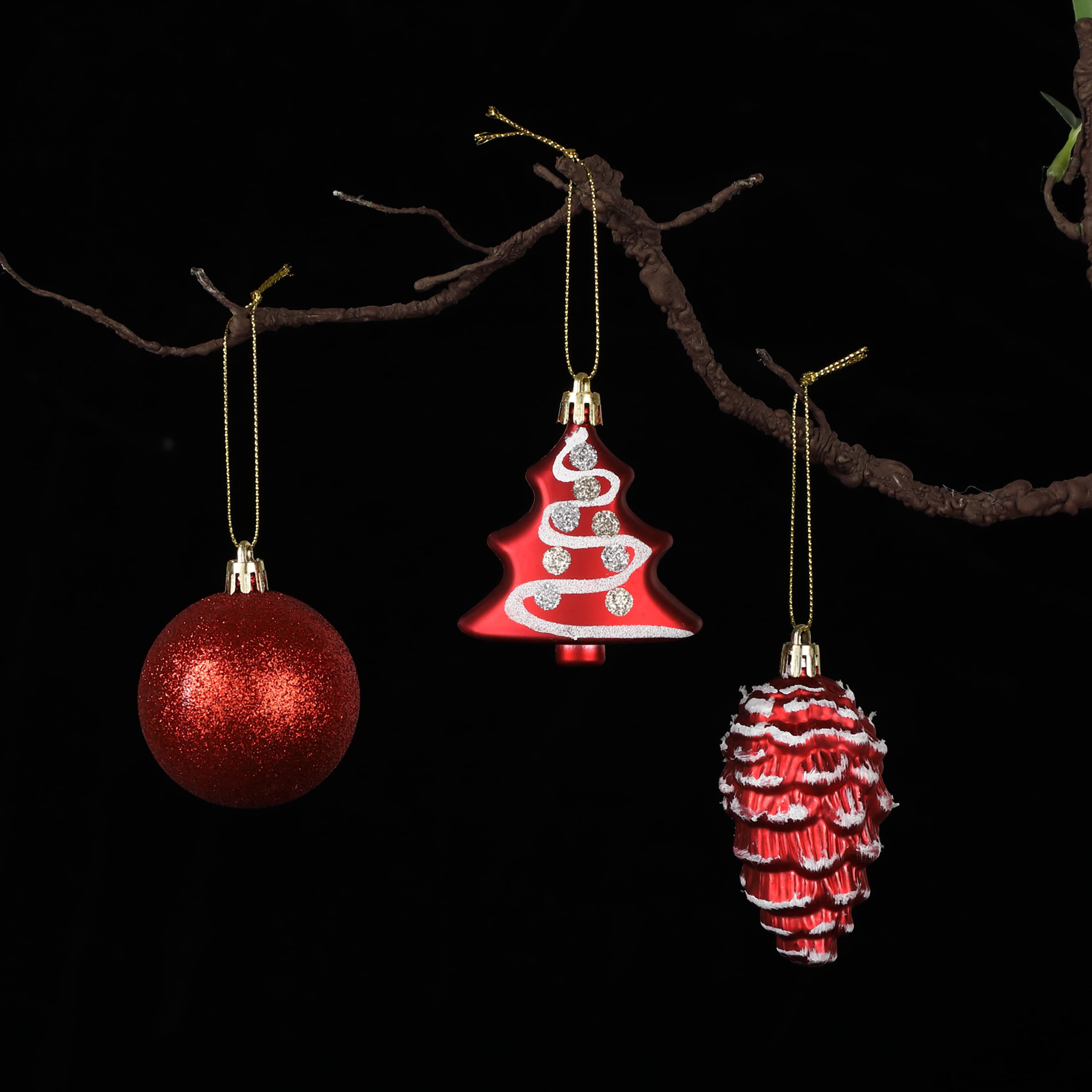 Mr. Pen - Lot de 77 boules de Noël de 6 cm - Or rose, doré, argenté - Boules de décoration de sapin de Noël incassables