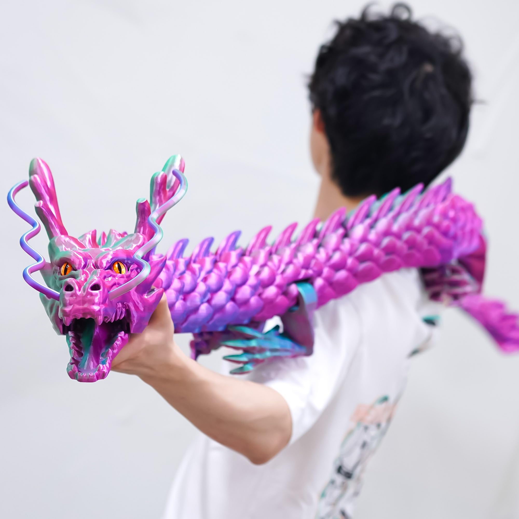 Großes 3D-gedrucktes Drachenspielzeug, XXL-Tiere, 200,7 cm, super lange und große Lacertid-Figuren, riesiges 3D-Druck-Zeug, Dracheneier, riesige Fidget-Actionfiguren, coole 3D-Druck-Geschenke (200,7