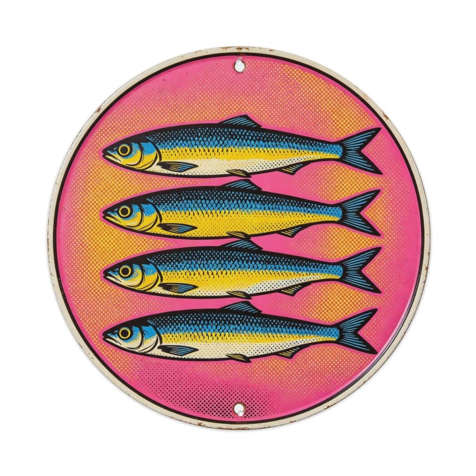 Pop Art Style Sardine Metal Tin Sign Plaque