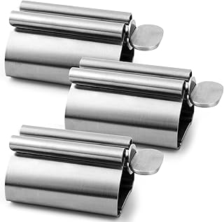 LOVEINUSA Toothpaste Squeezer, 3PCS Toothpaste Tube Squeezer Metal Toothpaste Tube Stainless Steel Toothpaste Squeezer Tube Roller Toothpaste Holder