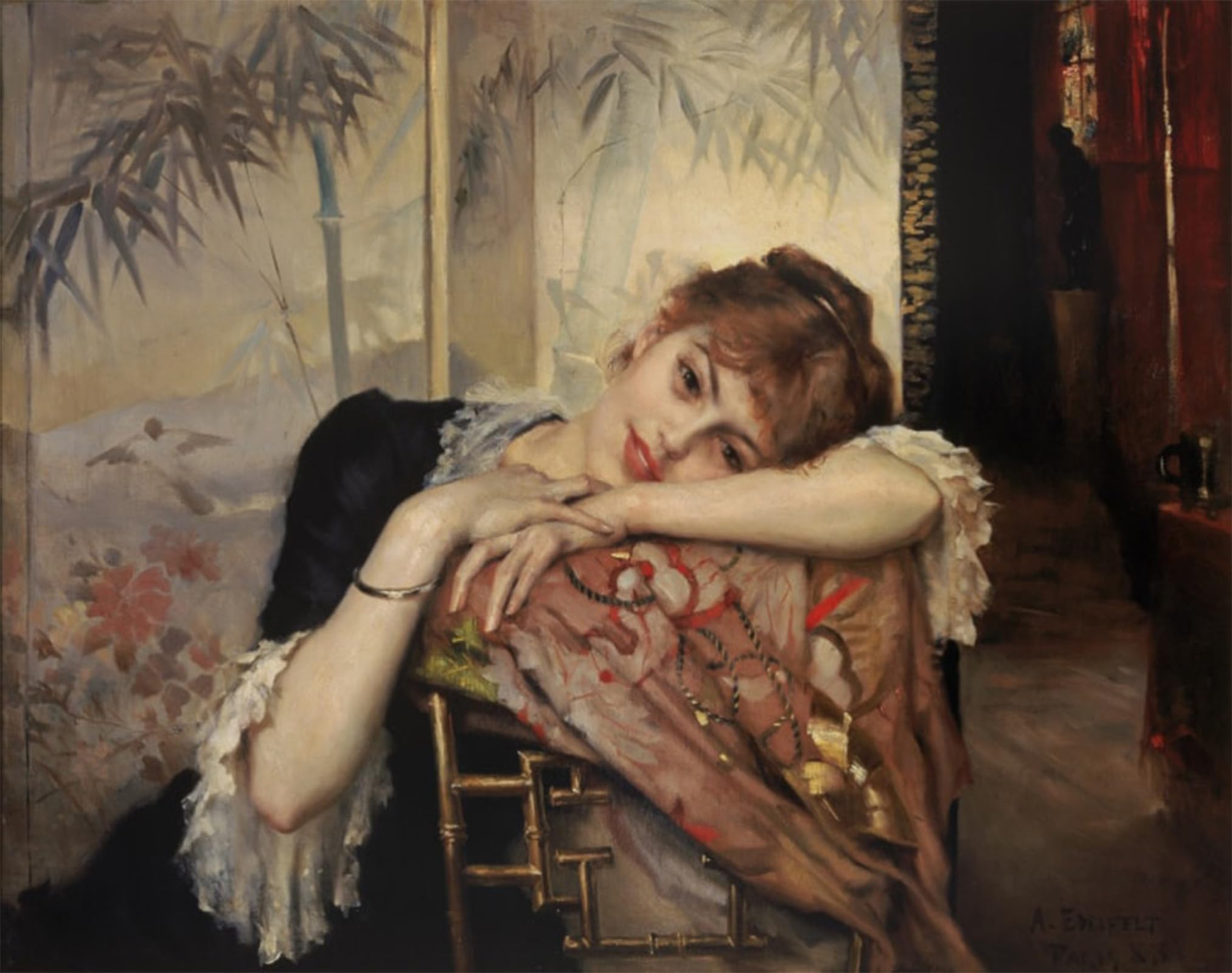 SERENDIPITP Retro Picture Poster Wall Art Pictures Painting Parisian by Albert Edelfelt Wall Art Canvas Print for Wall Decor 60x90cm