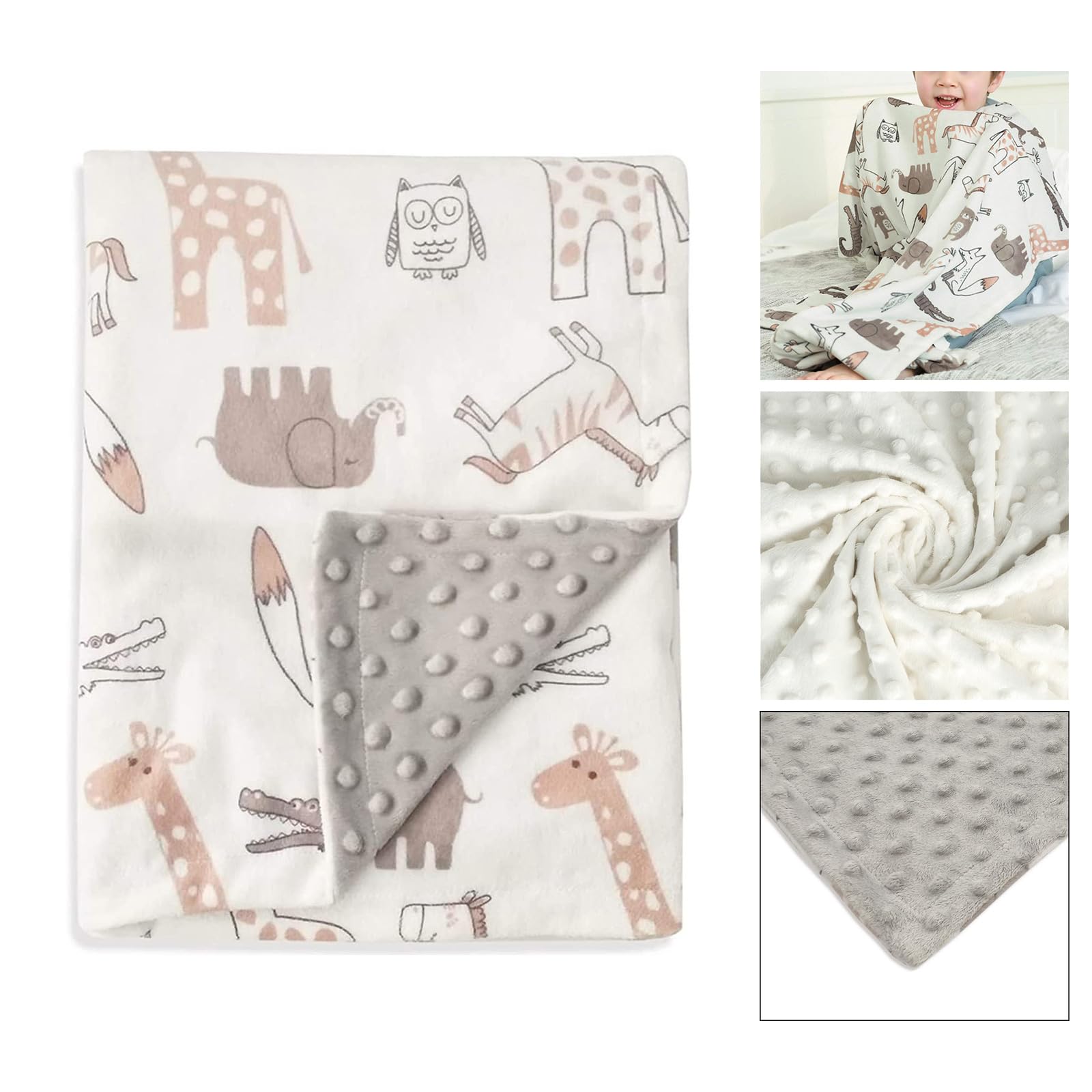 Double Layers Baby Bean Bean Blanket Warm Comforting Blanket Air Conditioners Room Quilt Soft Newborns Swaddles Wrap Cartoon Printinfant Sleep Quilt 1