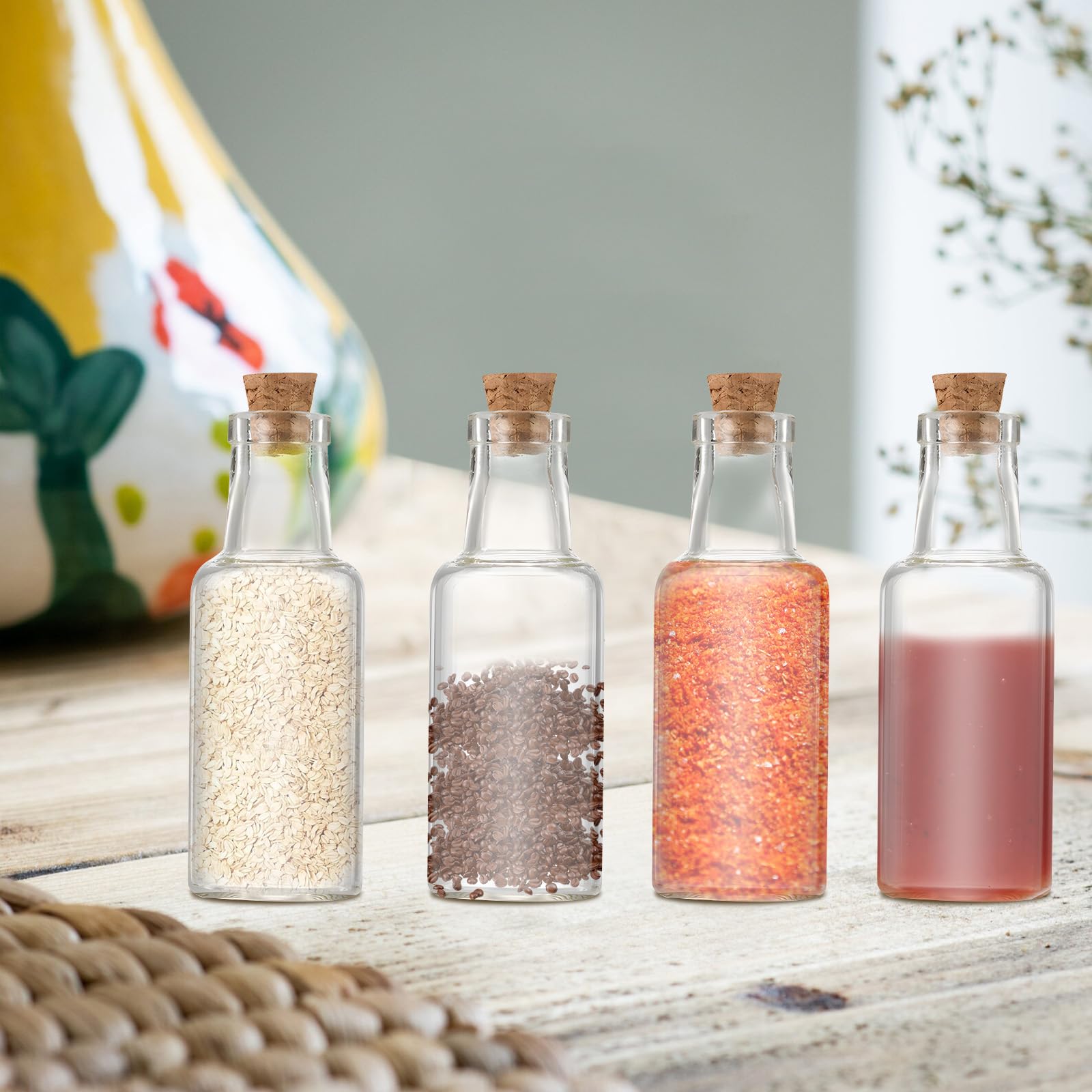 30 Pièces Petite Fiole en Verre 12ml Petite Bouteille En Verre Avec Bouchon Liège Tubes à Essai en Verre avec Bouchon en Liège Mini Bouteille Verre pour épices Décoration de Bricolage