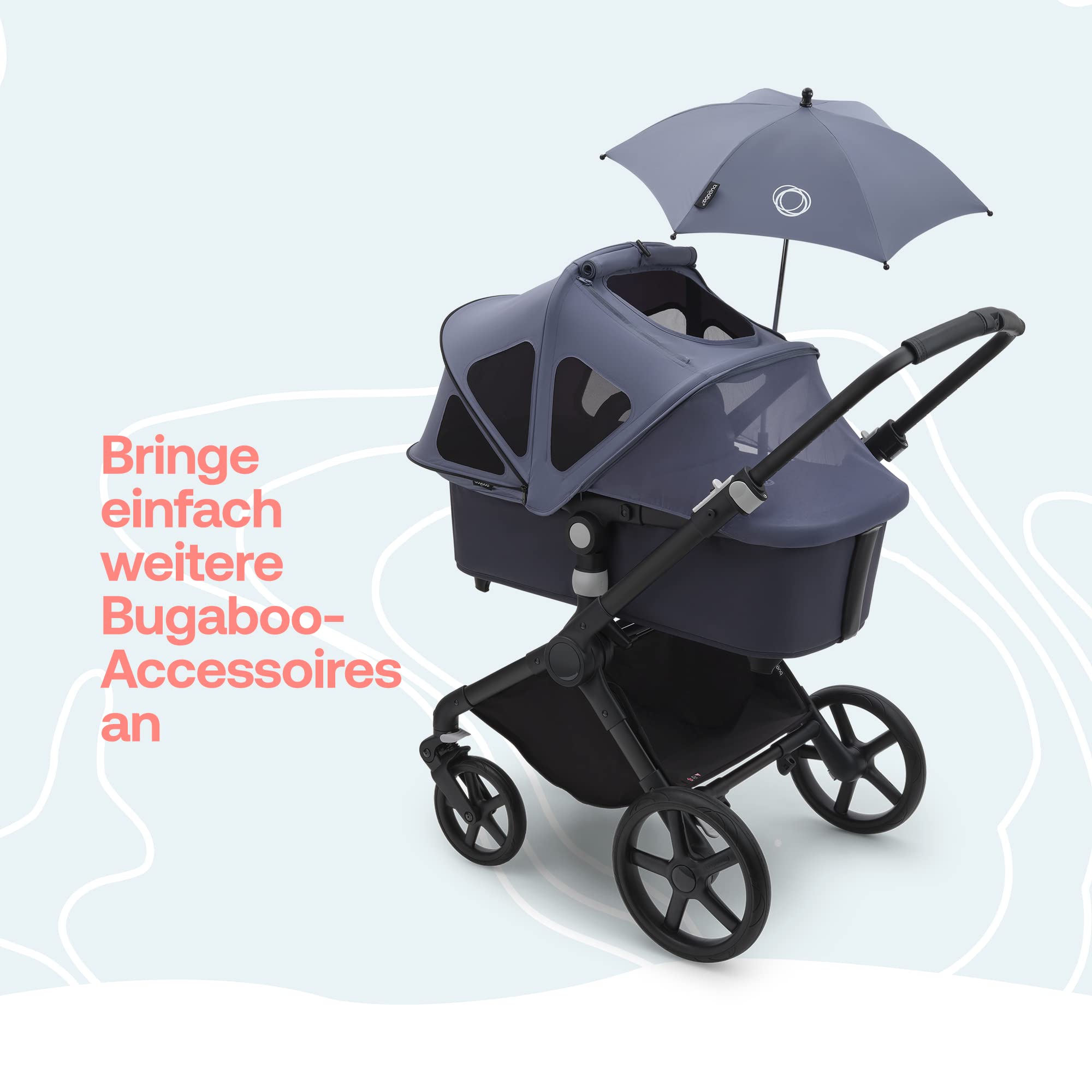 Bugaboo Fox Cub Kinderwagen für jedes Gelände, leichter stabiler Kinderwagen, strapazierfähiges Design, extragroßes Sonnendach, selbststehend faltbar, Desert Beige
