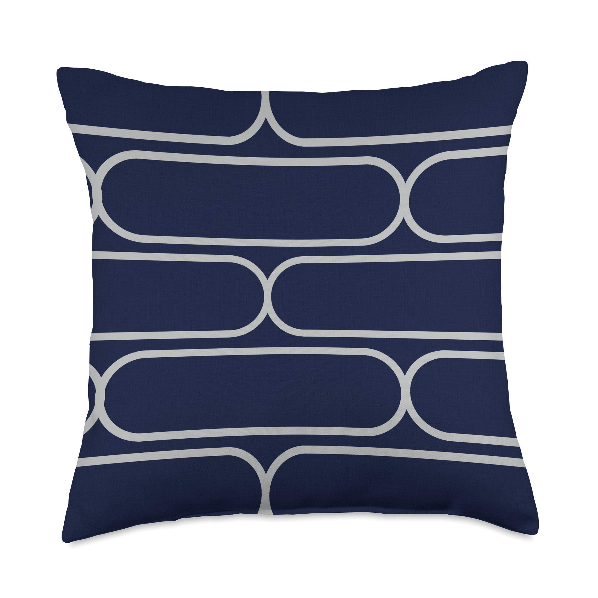 Skateboard Hourglass Grey & Navy Coloway Throw Pillow, 18x18, Multicolor