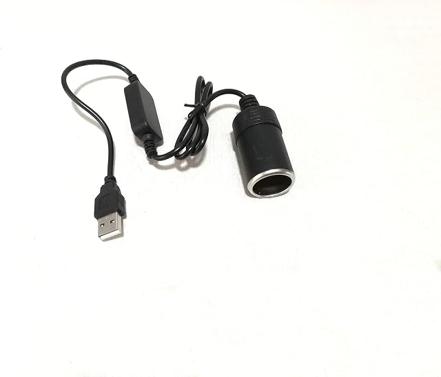 Dongge 5V USB plug to 12V car lighter socket 60cm adapter cable USB Port Power Converter usb to cigarette lighter Suitable for driving recorder GPS electronic dog Power supply