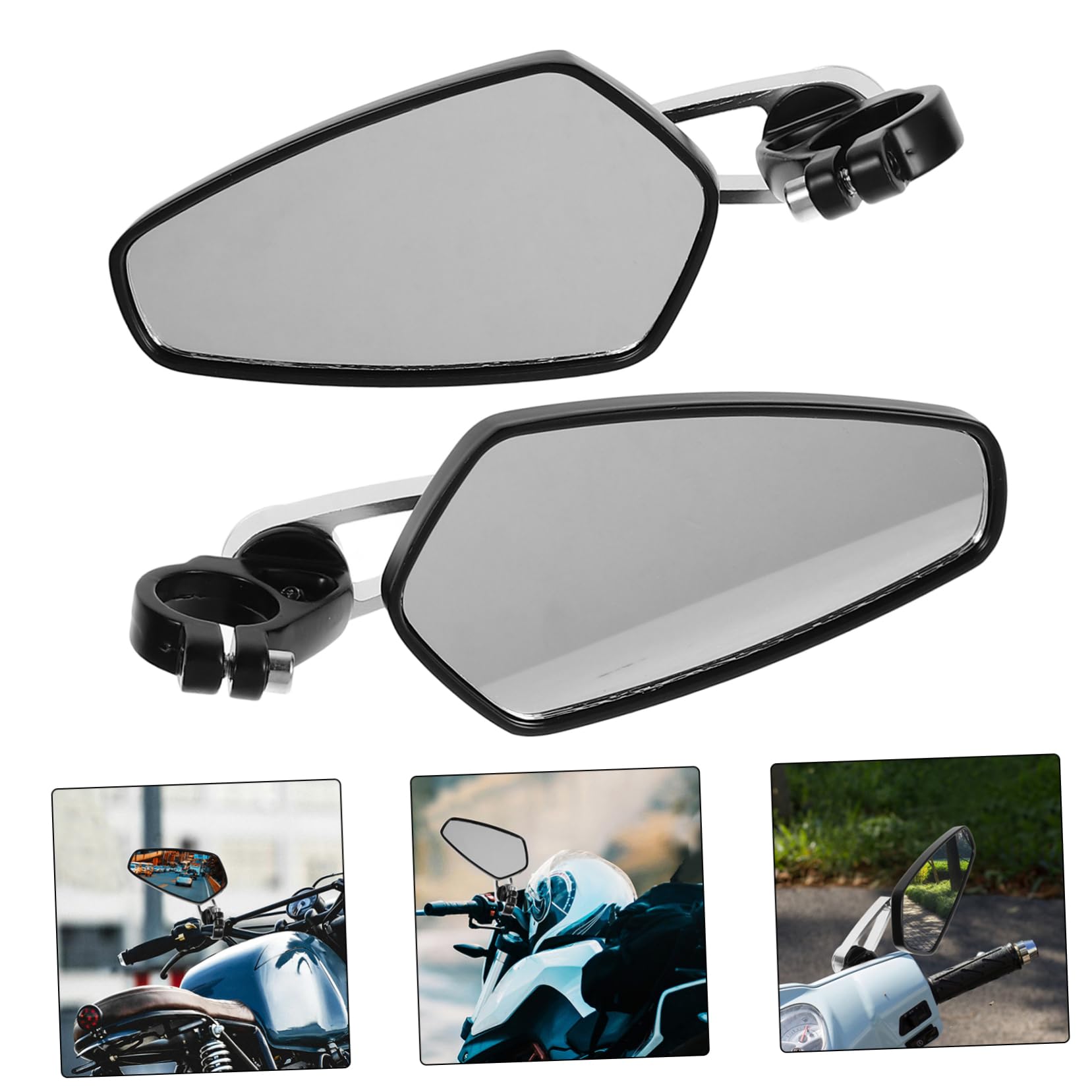 Miroir Rétroviseur Moto Style Rétro Rétroviseurs Latéraux pour Guidon Moto avec Caméra Embarquée Aluminium pour Tout-