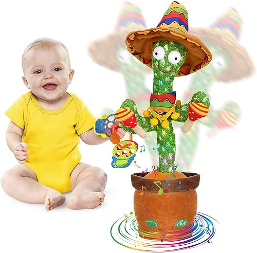 Miniatura 1 de MIAODAM Juguete de cactus para bebé cactus que habla baila repite lo que dices para niños con 60 canciones en inglés juguete de baile de Navidad