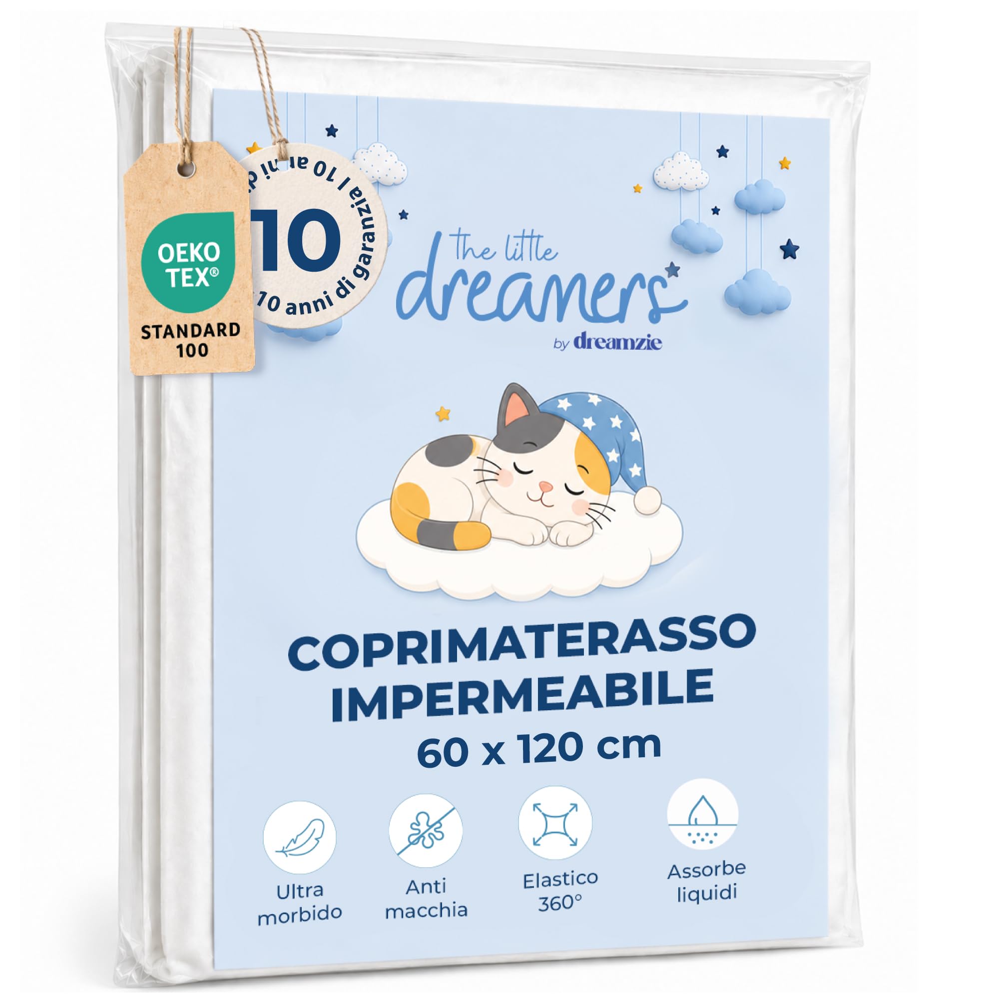 Coprimaterasso Lettino 60x120 Impermeabile E Traspirante, Coprimaterasso Culla Facile Da Applicare, Proteggi Materasso Lavabile In Lavatrice, Certificato Oeko-Tex, Fino A 15 cm