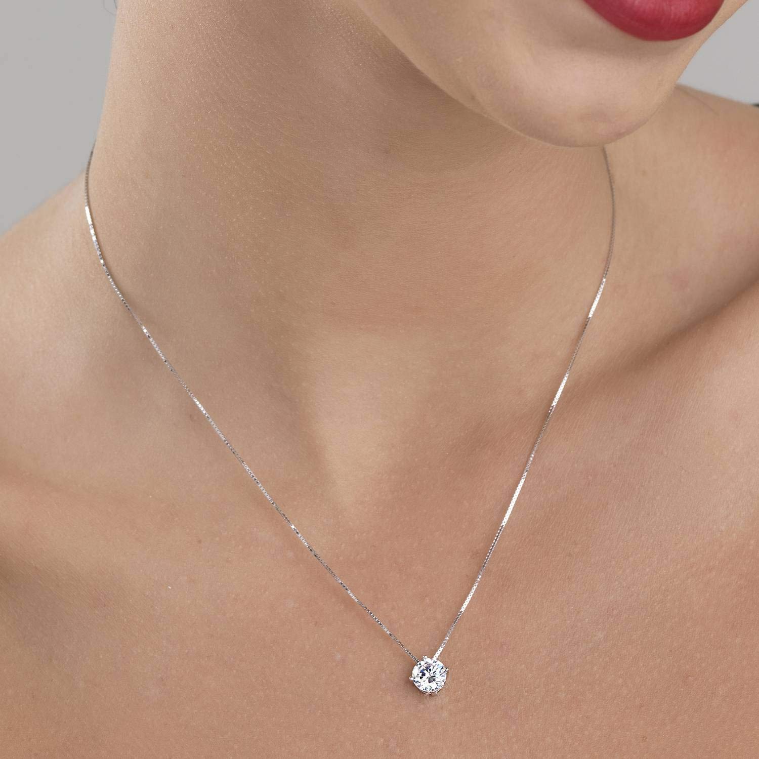 inSCINTILLE Punto Luce Collana Donna Argento 925 con Pietra di Zirconia Cubica