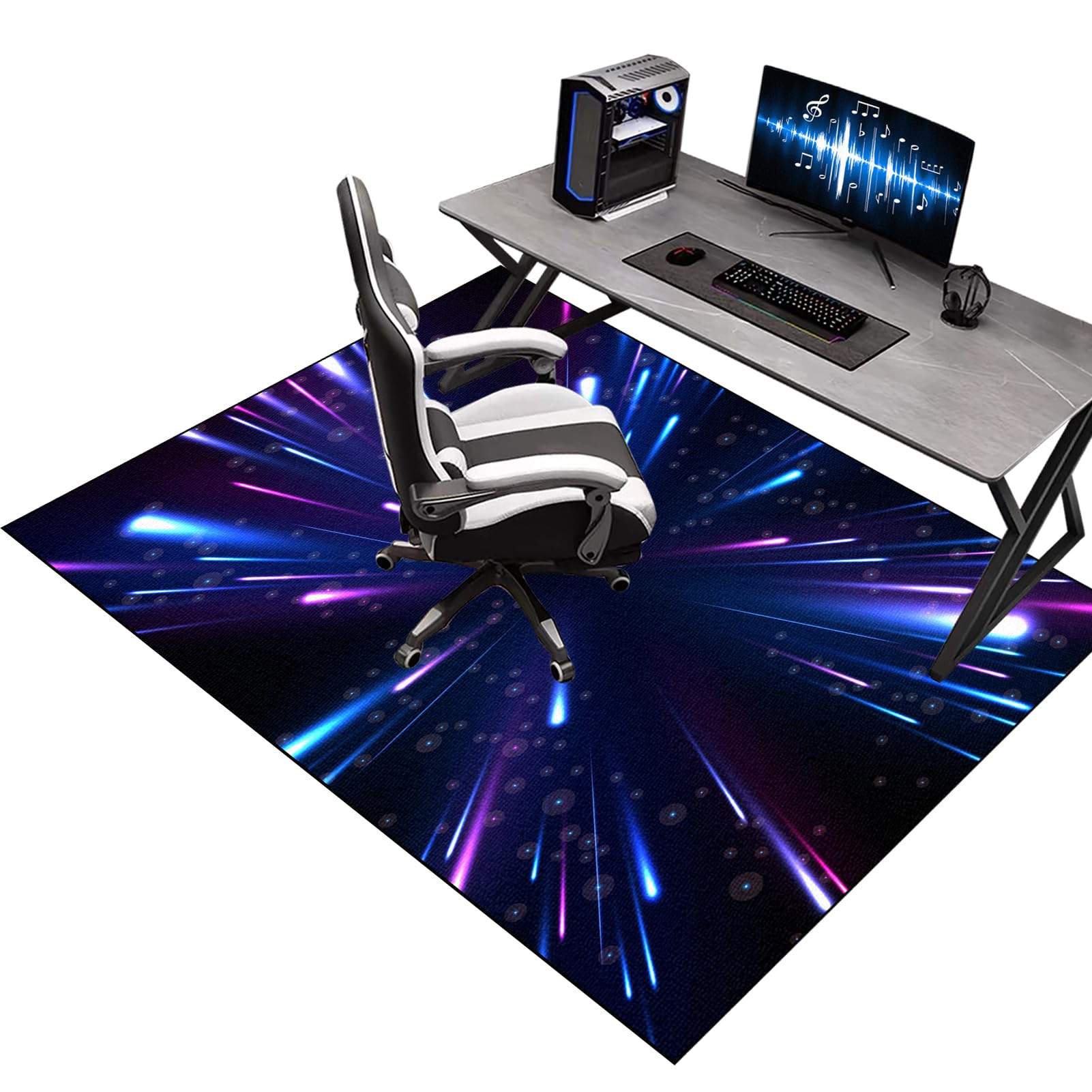 Desk Chair Mat for Carpet, 180 x 230 cm Gaming Chair Mat for Hardwood Floor, Computer Chair Mat for Carpeted Floor, Gaming Rug for Wooden Floors, Computer Floor Mat for Carpet, Hard-Floor Chair Mats