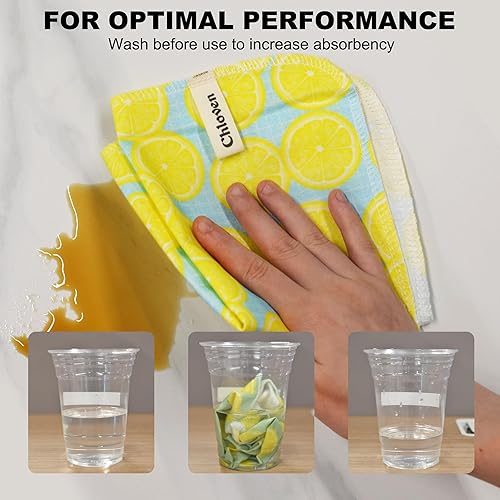 Miniatura 3 de Chloven Toallas de papel reutilizables  Jumbo grandes toallas de papel reutilizables sin papel, rollo lavable, toallas de papel de franela de