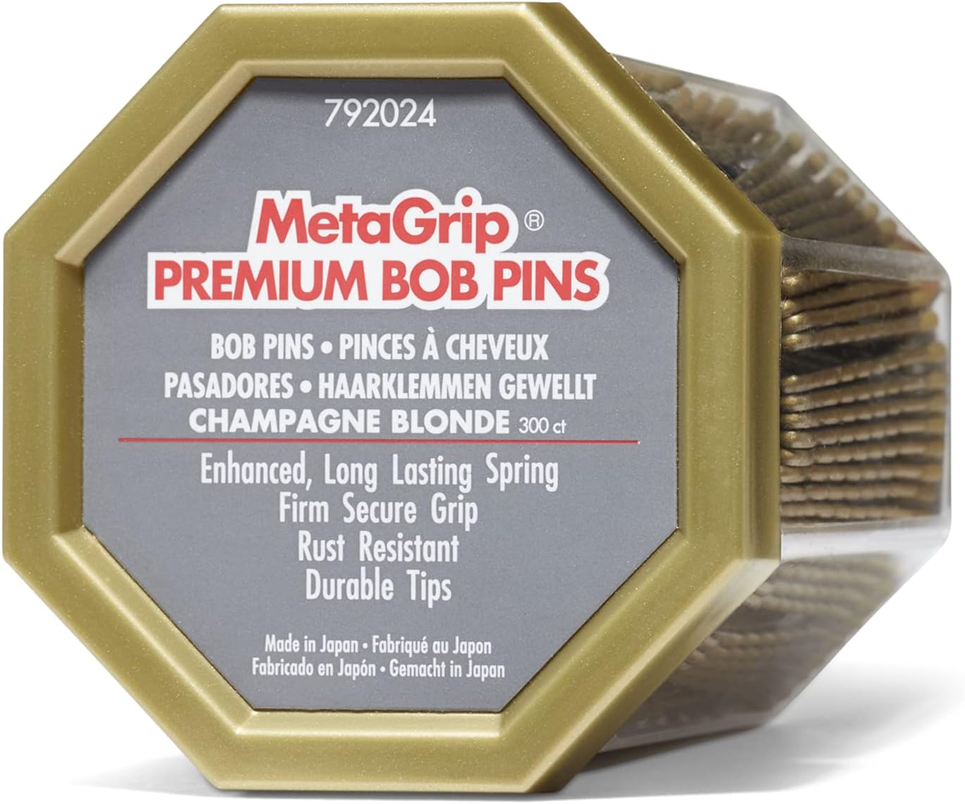 MetaGrip Blonde Premium Bobby Pins, 300 Count, Secure