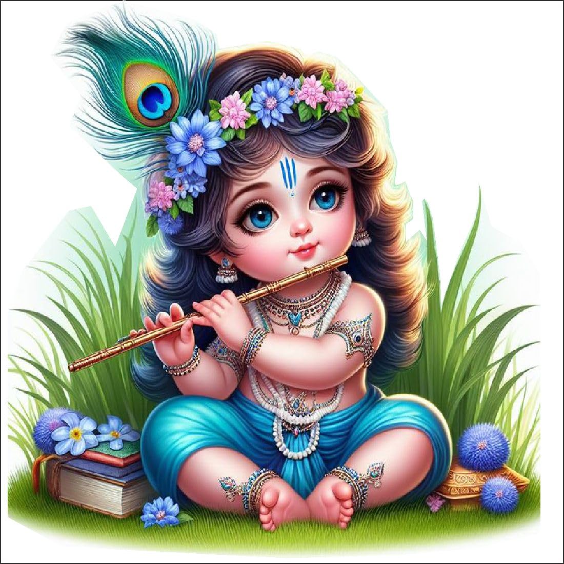 Luxe Decore Beautiful Baby Krishna Wall Sticker for Kids Room, Bedroom, Living Room, (Size -45 Cm X 45 Cm) (B0D45ZGX91) Amazon Price History, Amazon Price Tracker